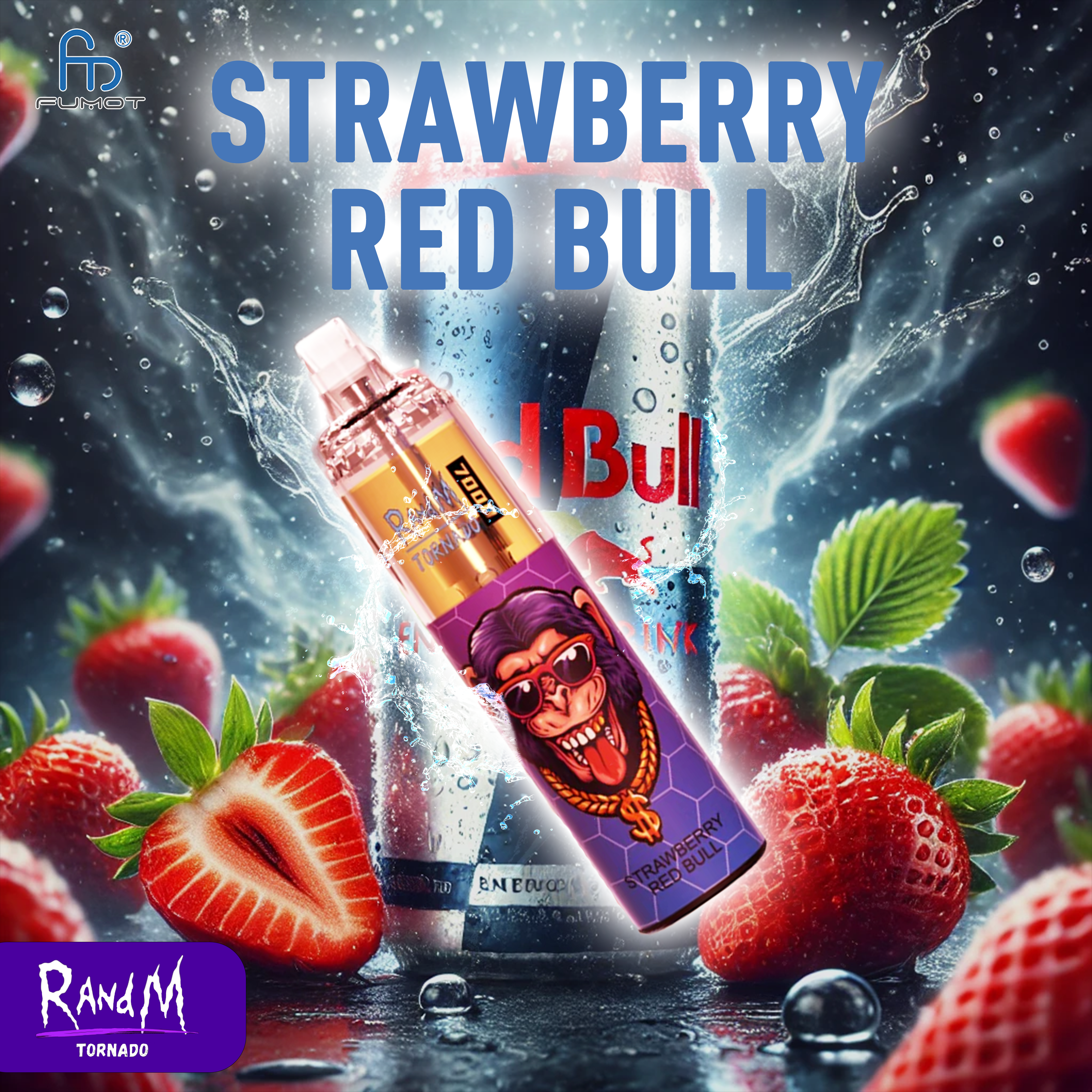 RandM Tornado 7000 Strawberry Red Bull