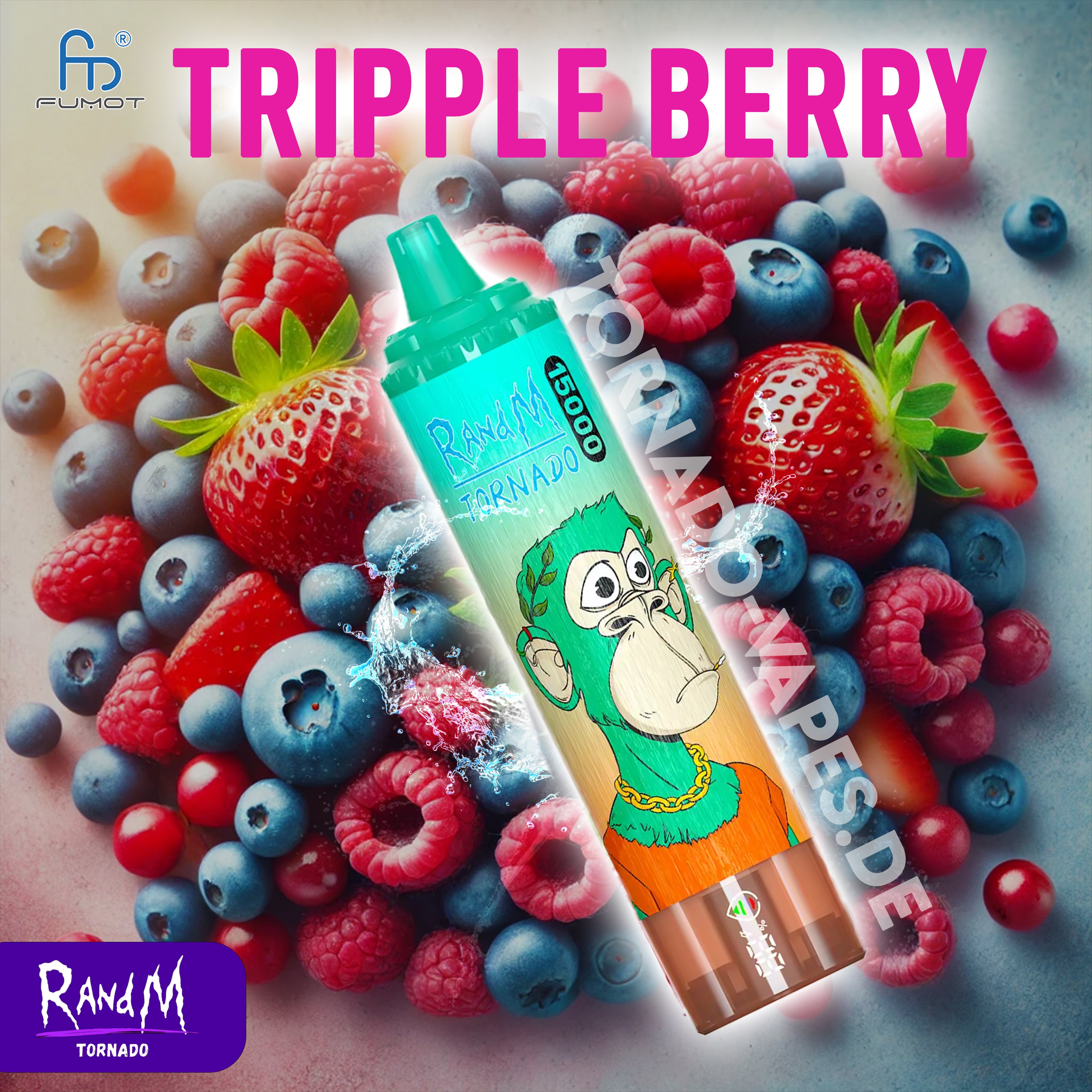 TORNADO RandM Vape 15000 Tripple Berry