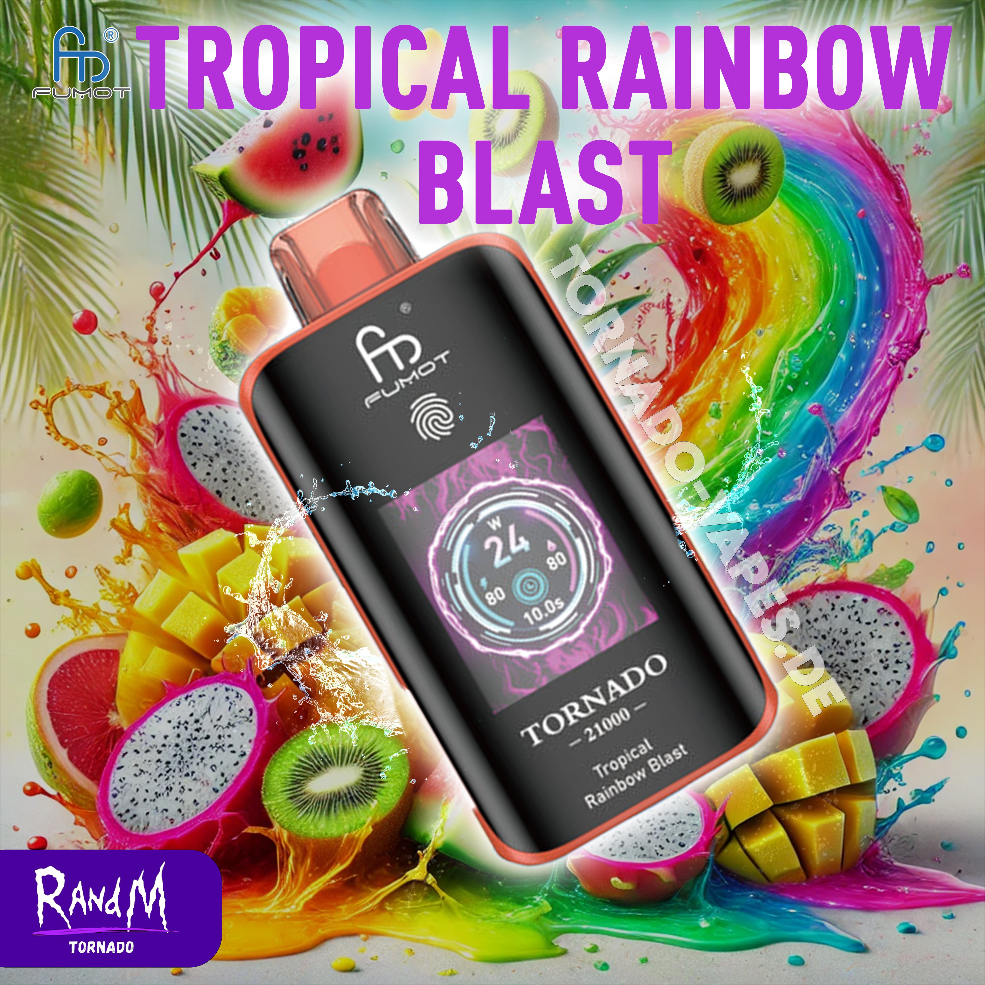 RandM Tornado Vape 25000- Tropical Rainbow Blast