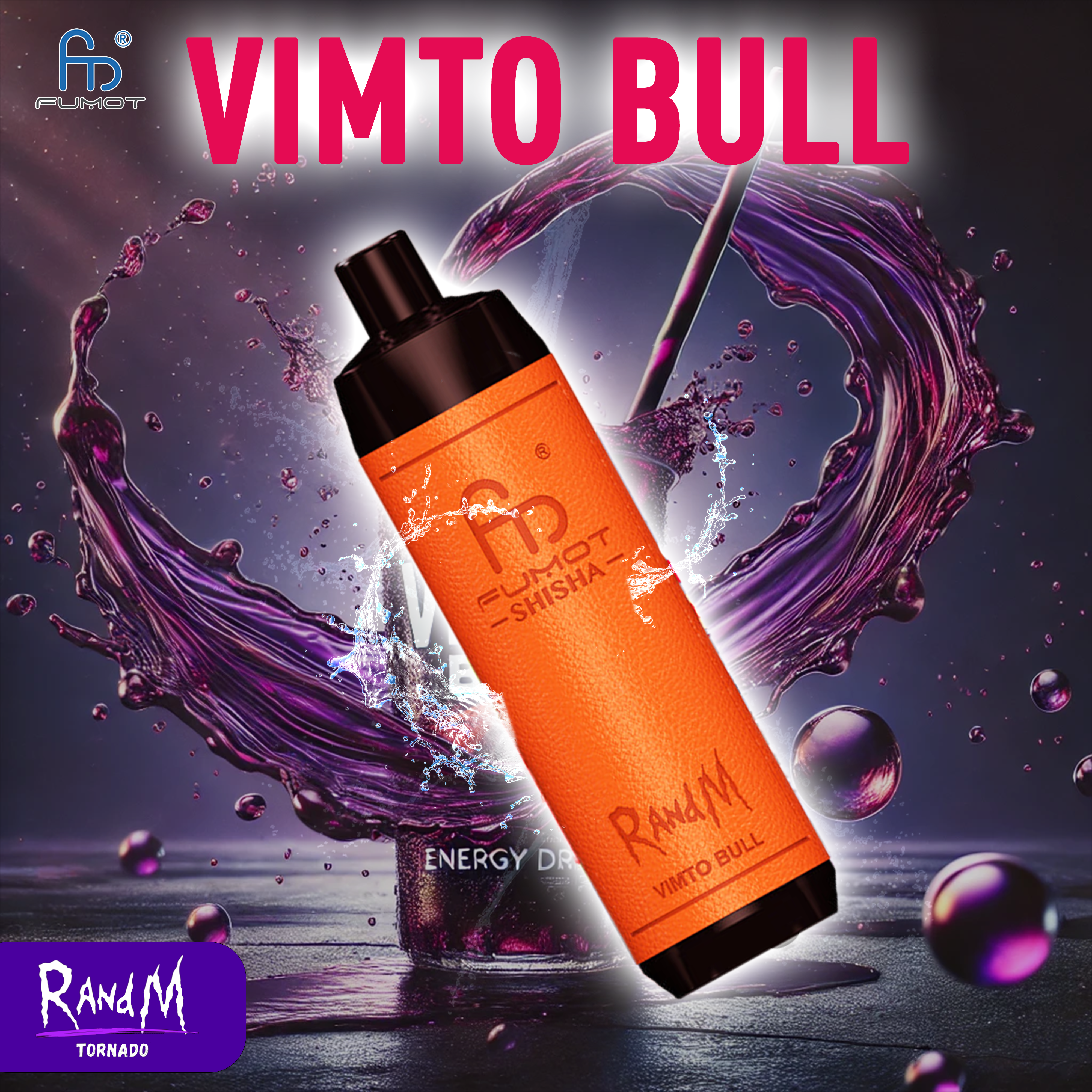 RandM Shisha 10000 Vimto Bull Tornado Vape RandM Shisha 10000 Vimto Bull Tornado Vape