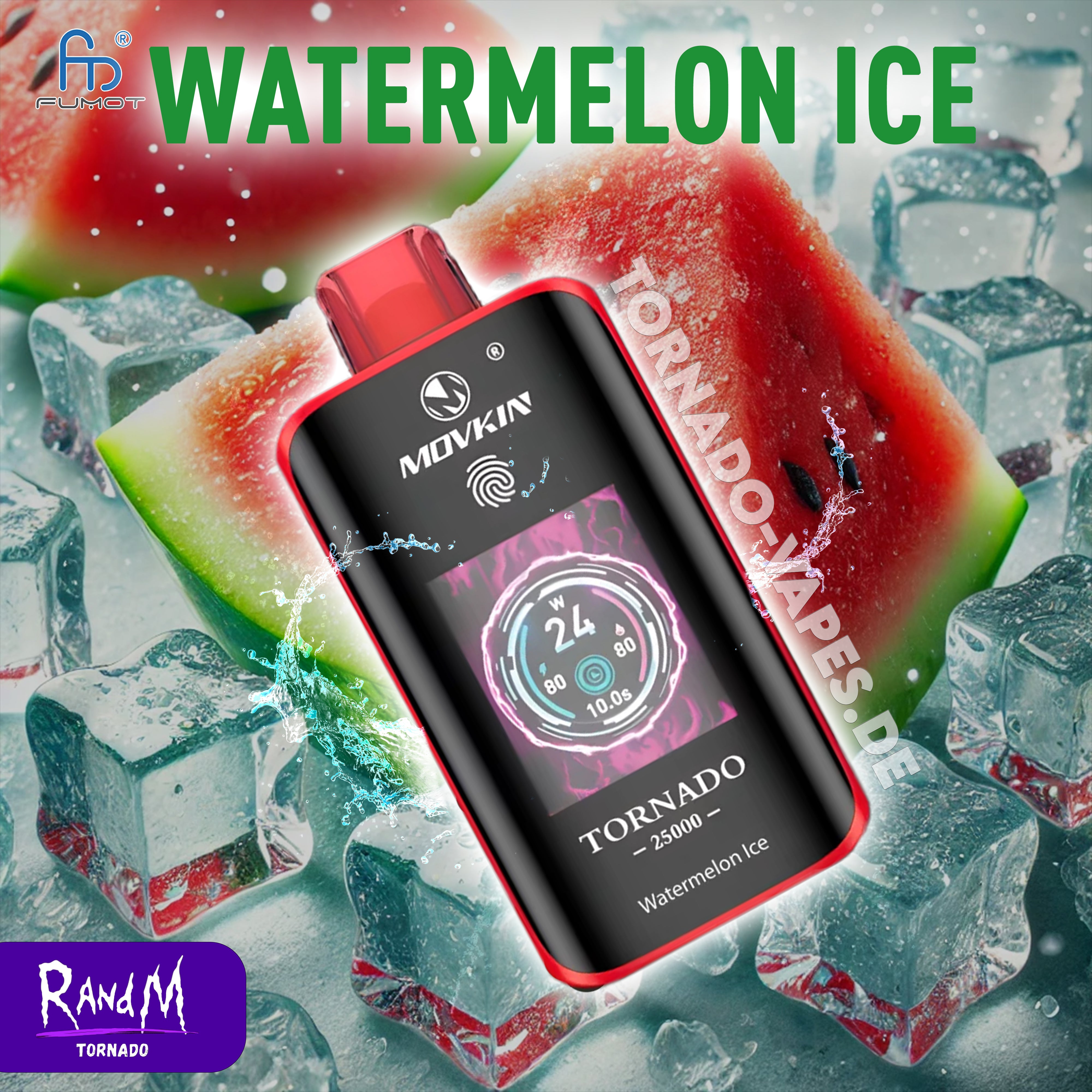 RandM Tornado Vape 25000- Watermelon Ice