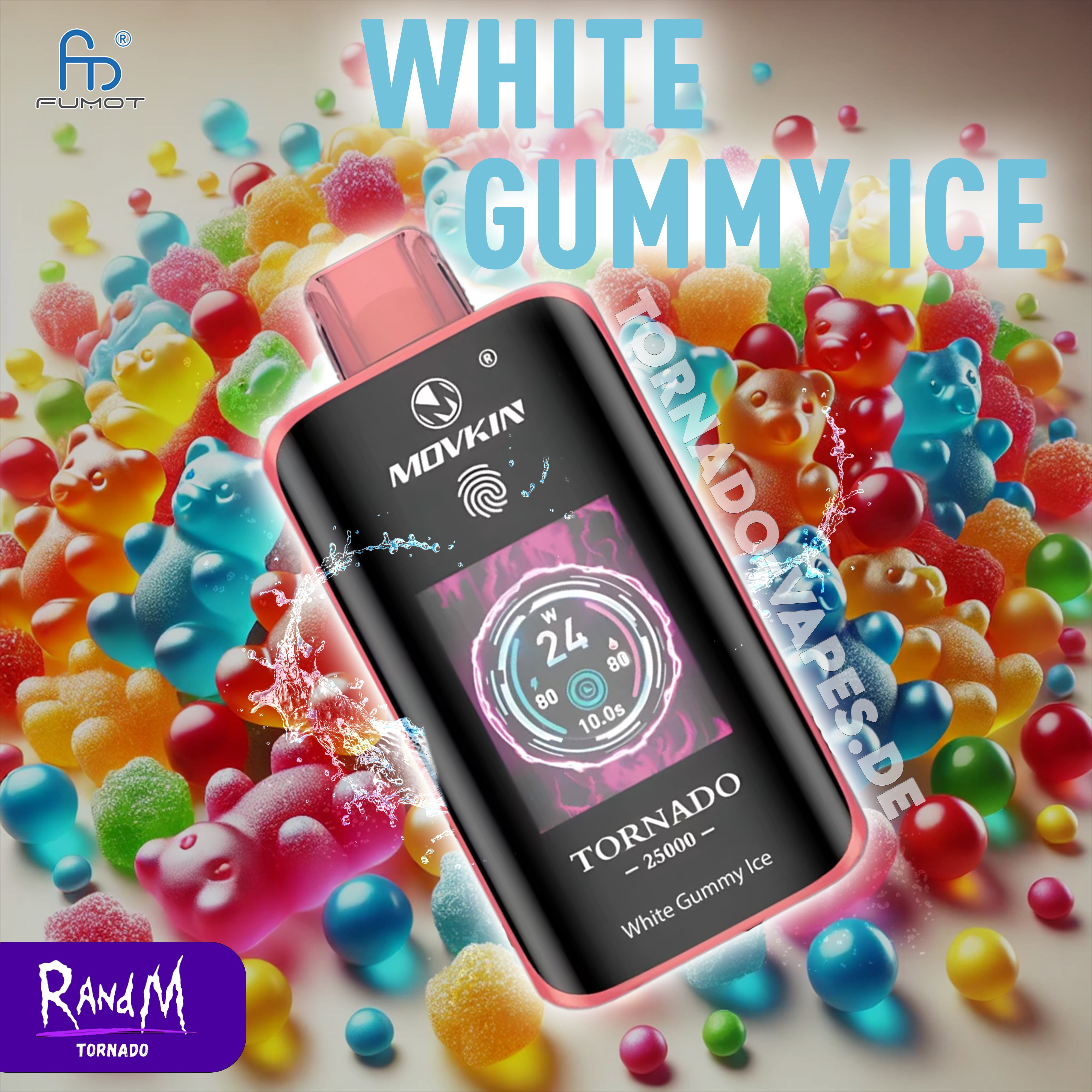 RandM Tornado Vape 25000- White Gummy Ice