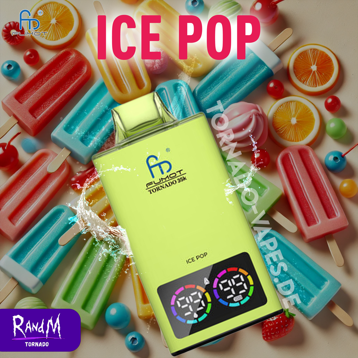 h3 vape nebenwirkungen RandM Tornado 35000- Strawberry Ice – Tornado Vape main image 0