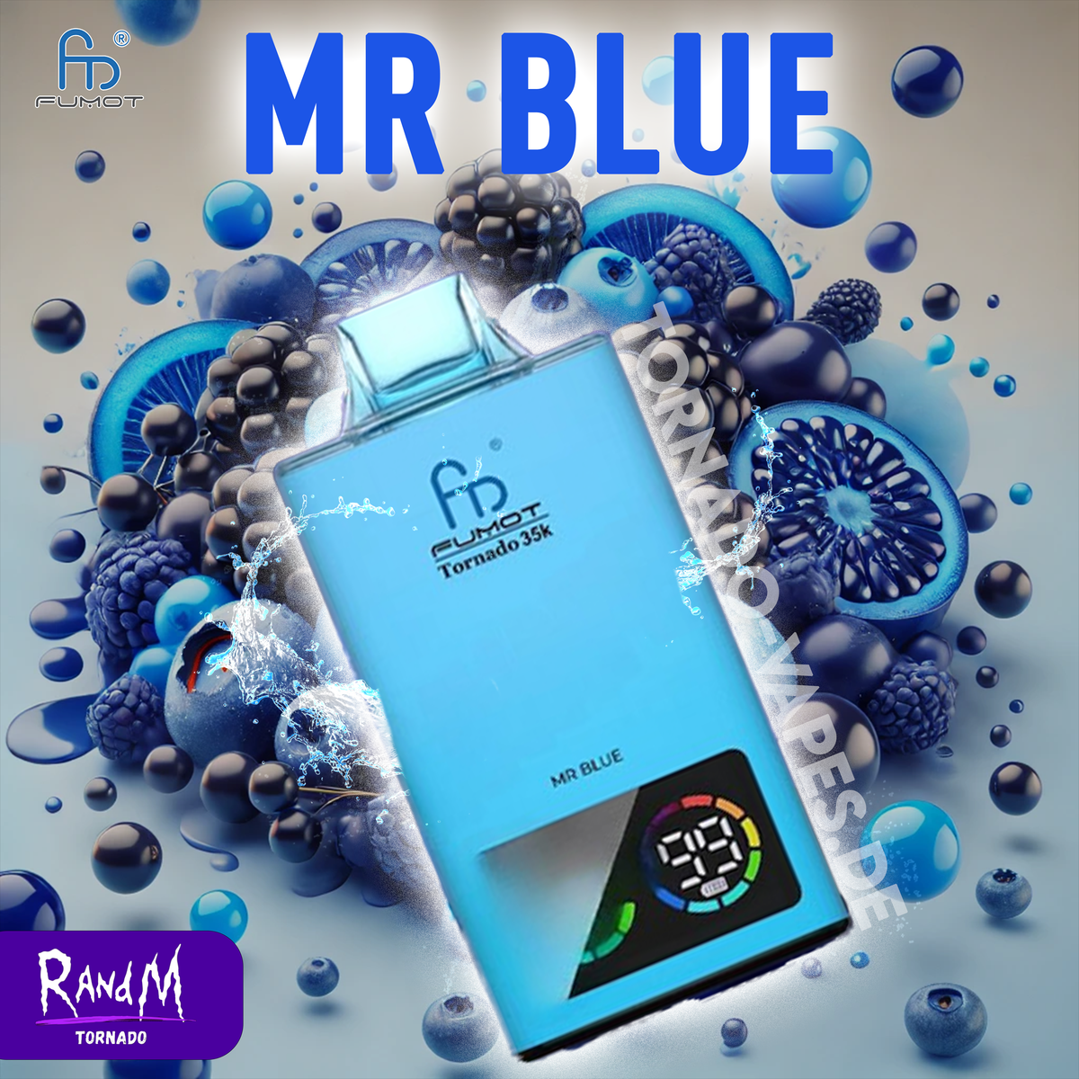 RandM Tornado 35000- Mr Blue Tornado Vape RandM Tornado 35000- Mr Blue Tornado Vape