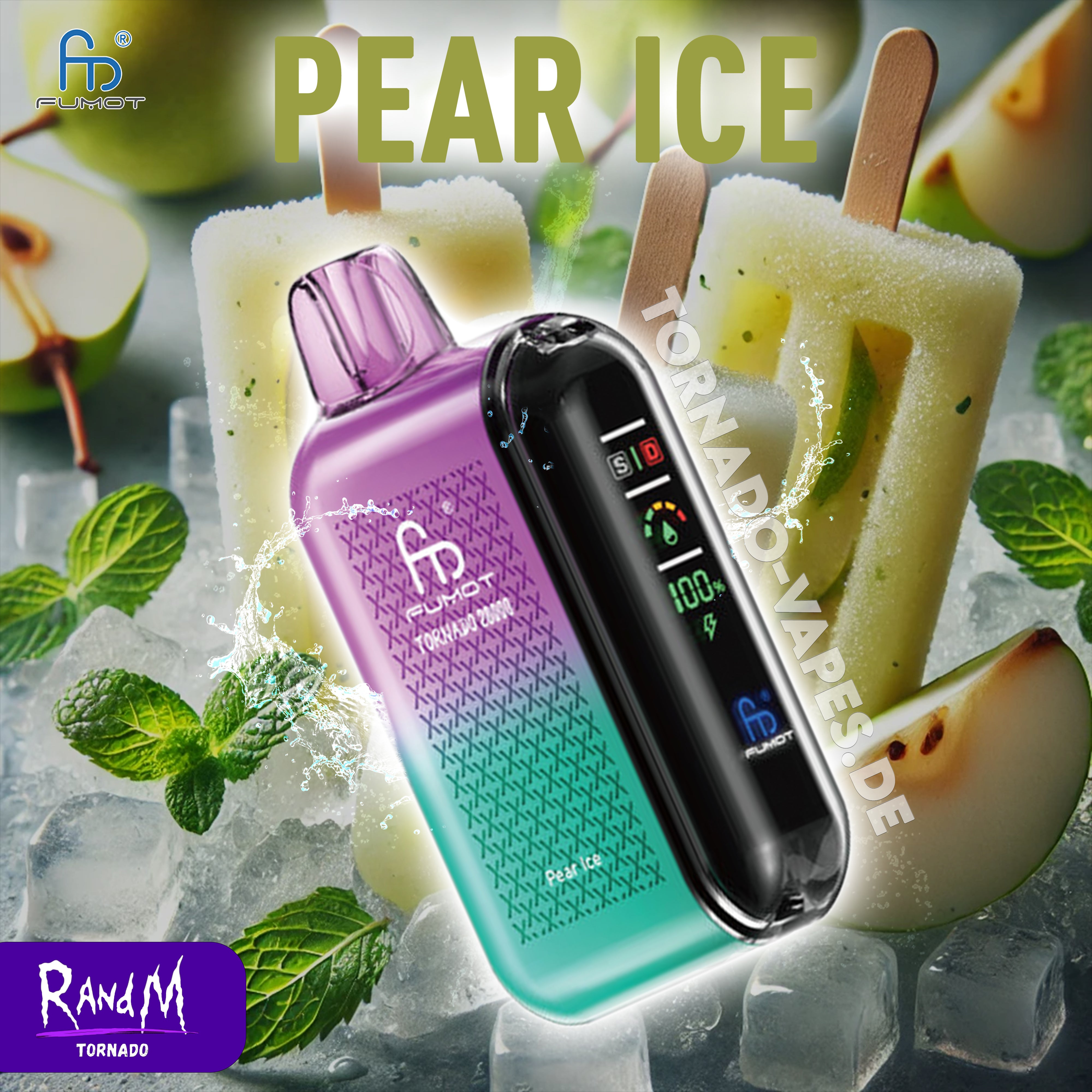 NEU RandM Tornado Vape 20000- Pear Ice NEU RandM Tornado Vape 20000- Pear Ice