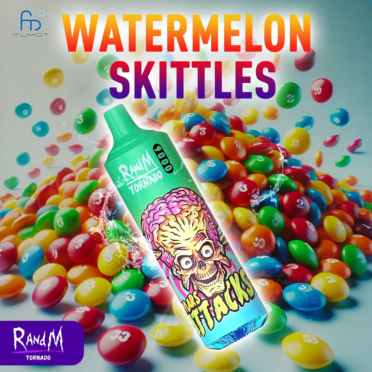 RandM Tornado 9000- Watermelon Skittles – Tornado Vape