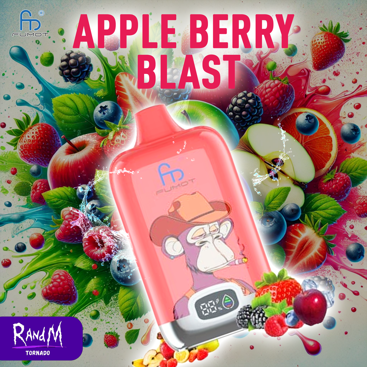 Fumot Digital Box 12000- Apple Berry Blast – Tornado Vape