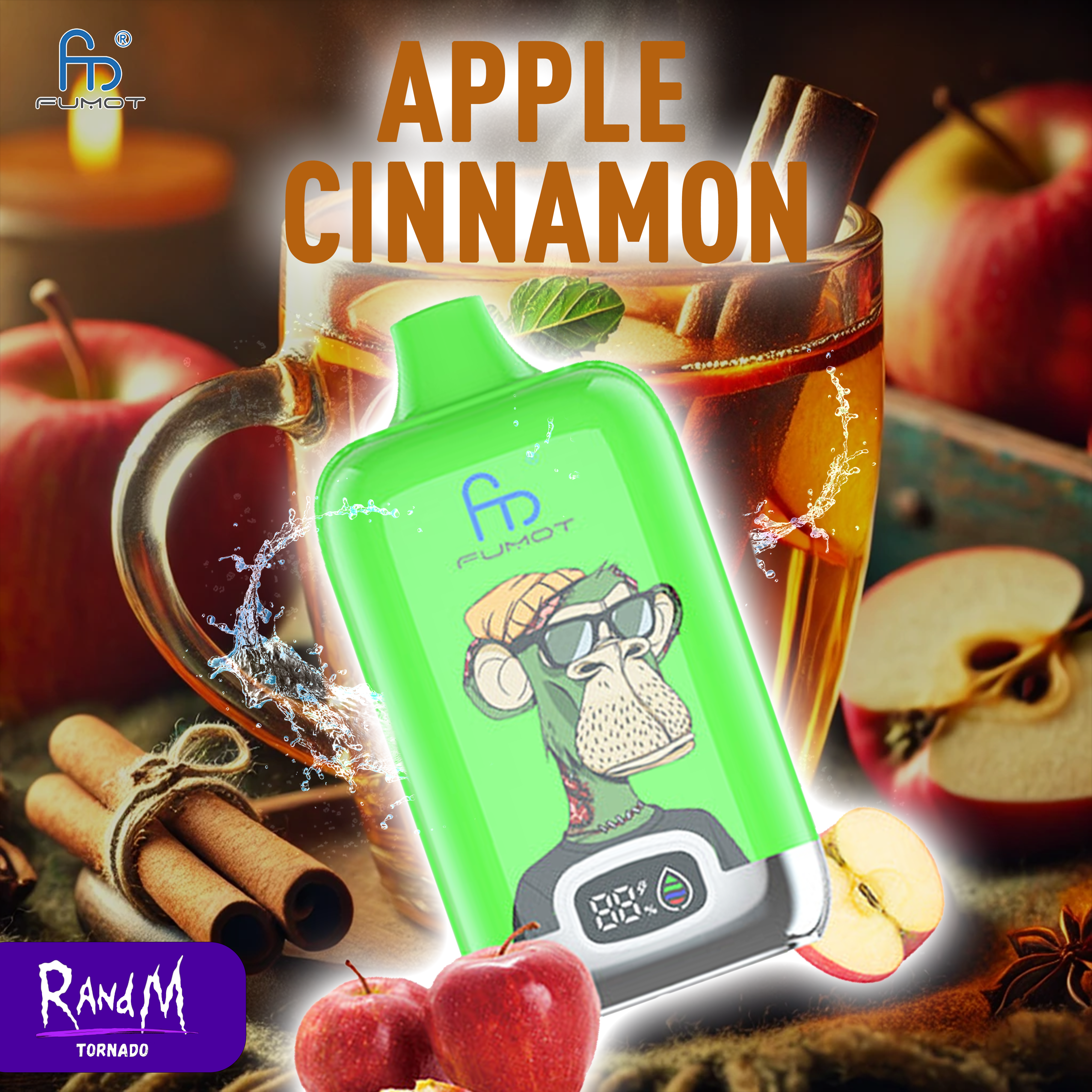 RandM Vape Digital Box 12000- Apple Cinnamon