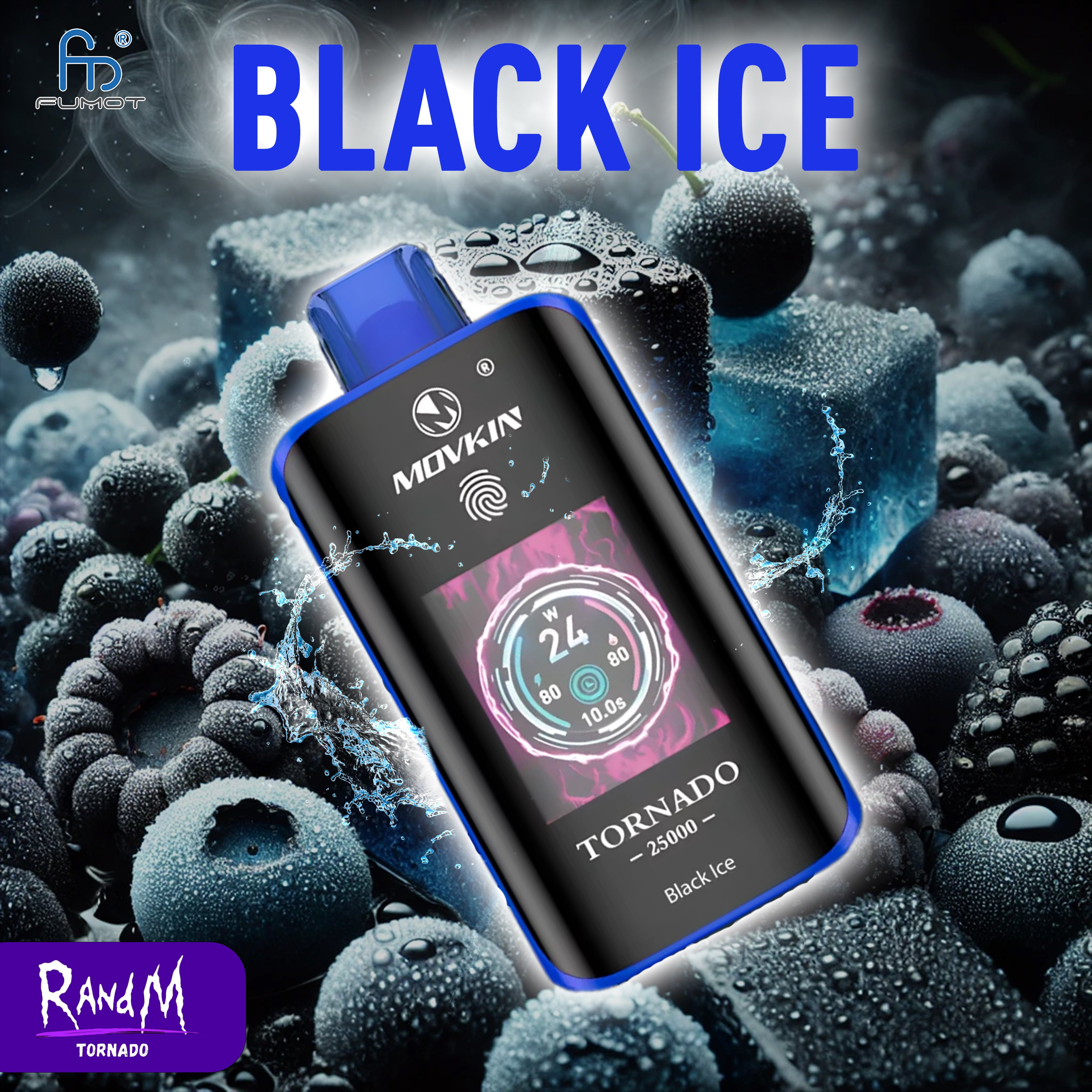 RandM Tornado Vape 25000- Black Ice