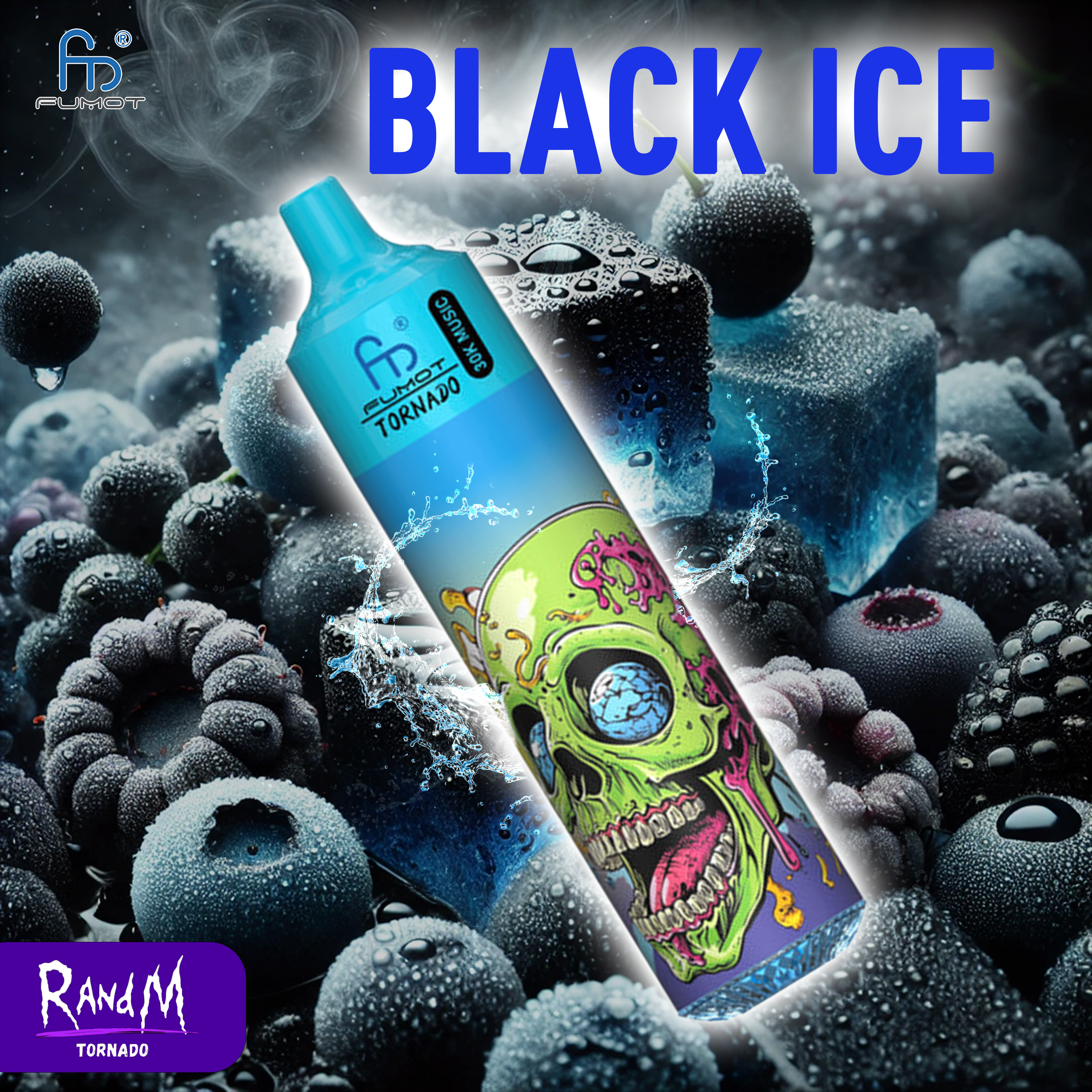 RandM Tornado Vape 30000- Black Ice