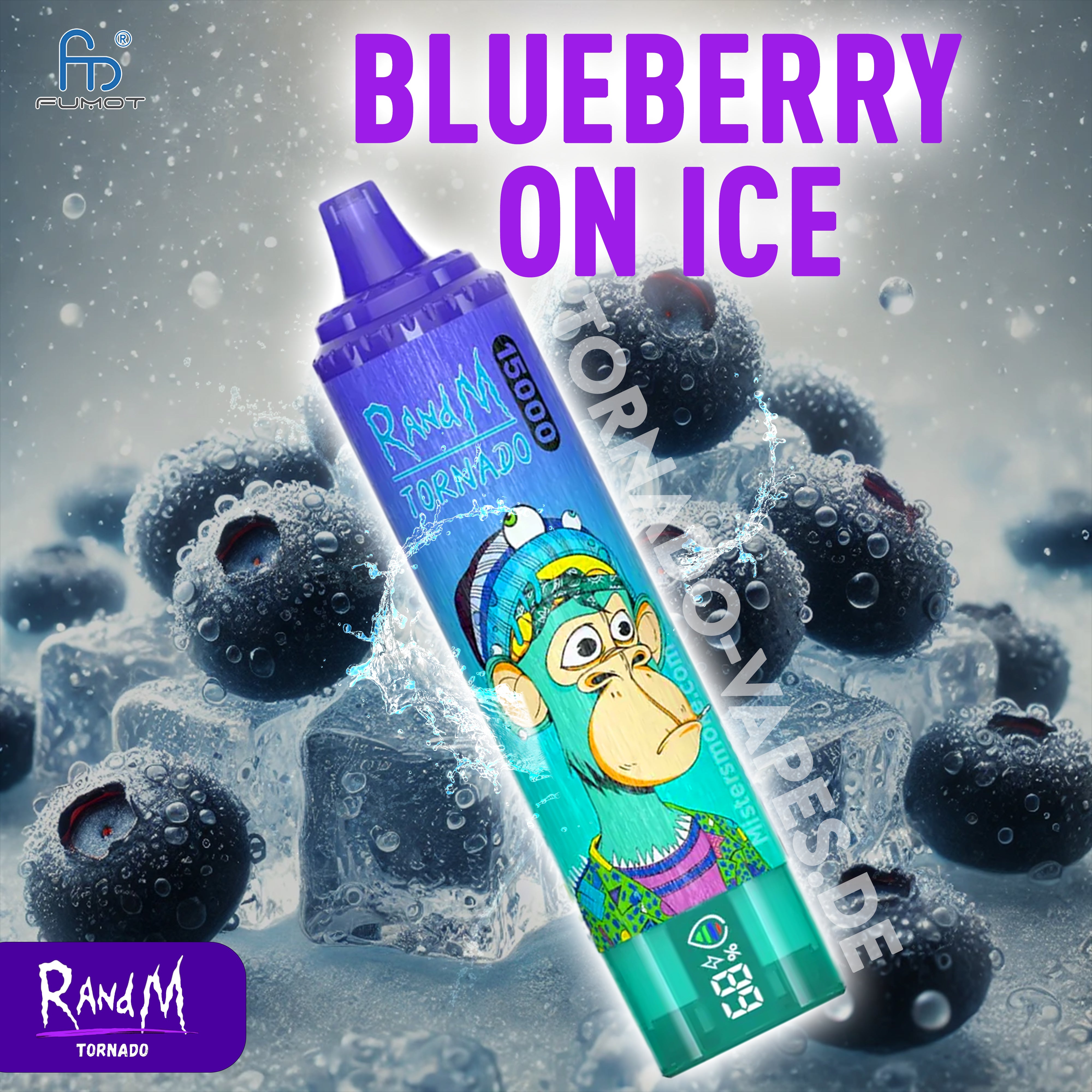 RandM Tornado Vape 15000- Blueberry On Ice