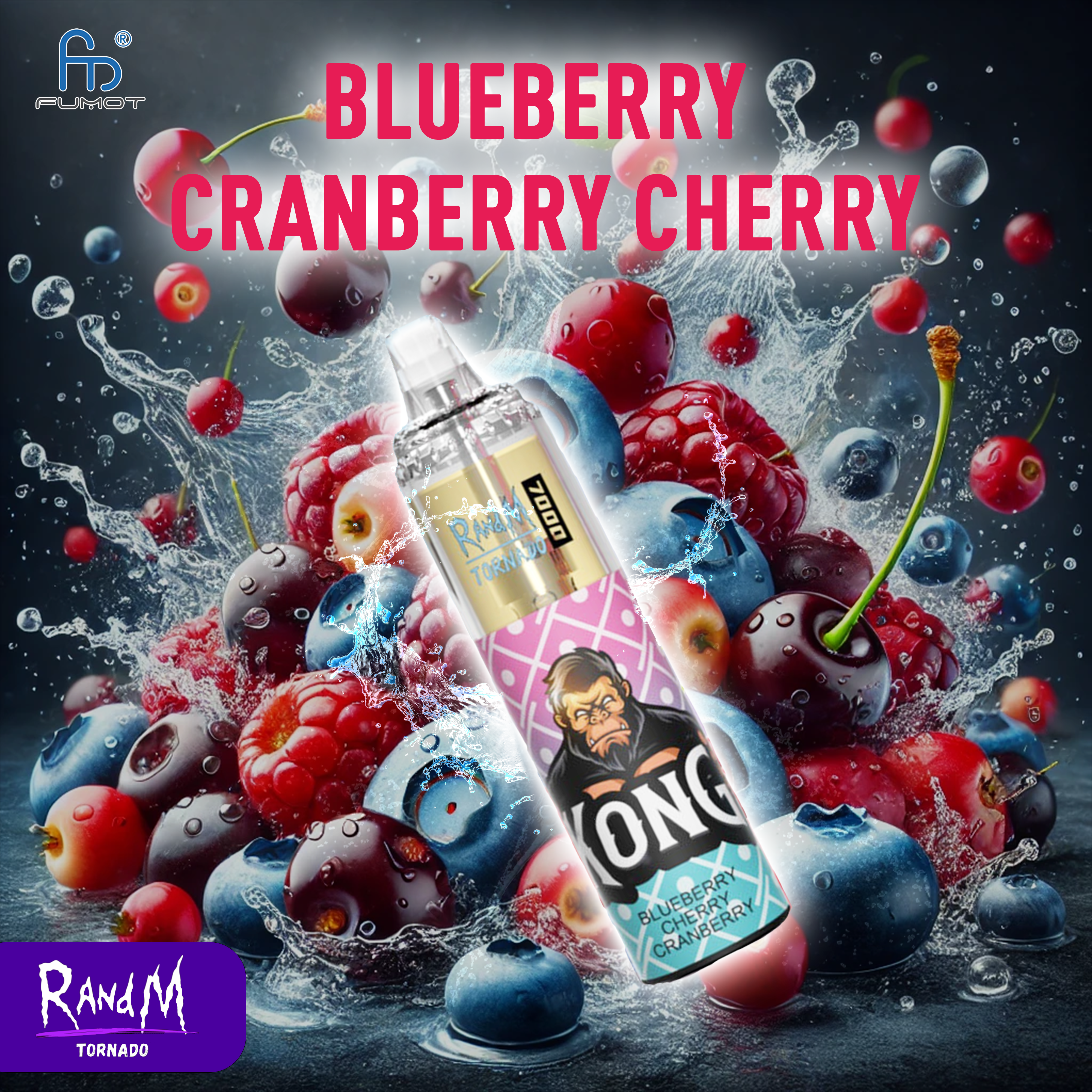 RandM Tornado Vape 7000- Blueberry Cranberry Cherry