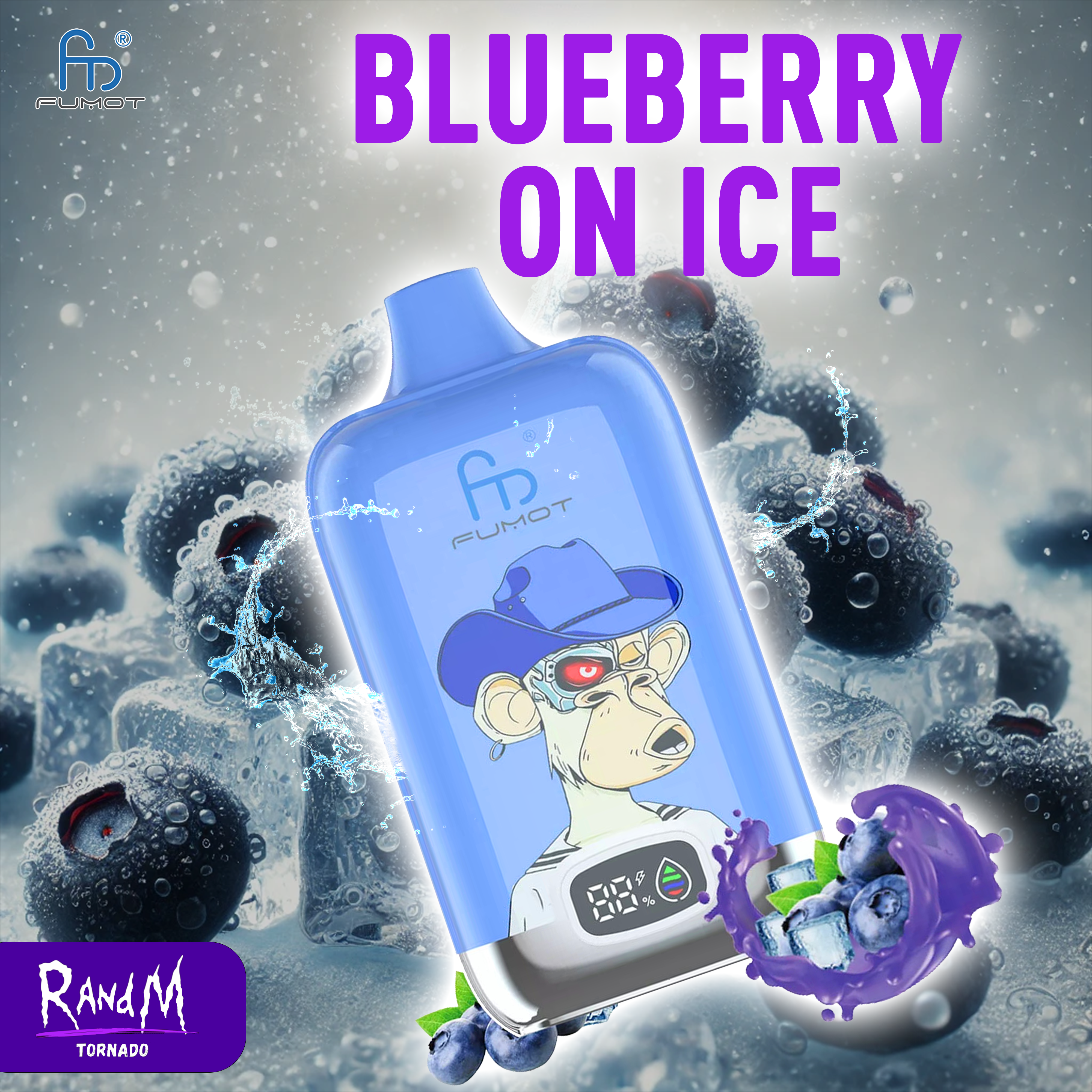 RandM Digital Box 12000- Blueberry on Ice