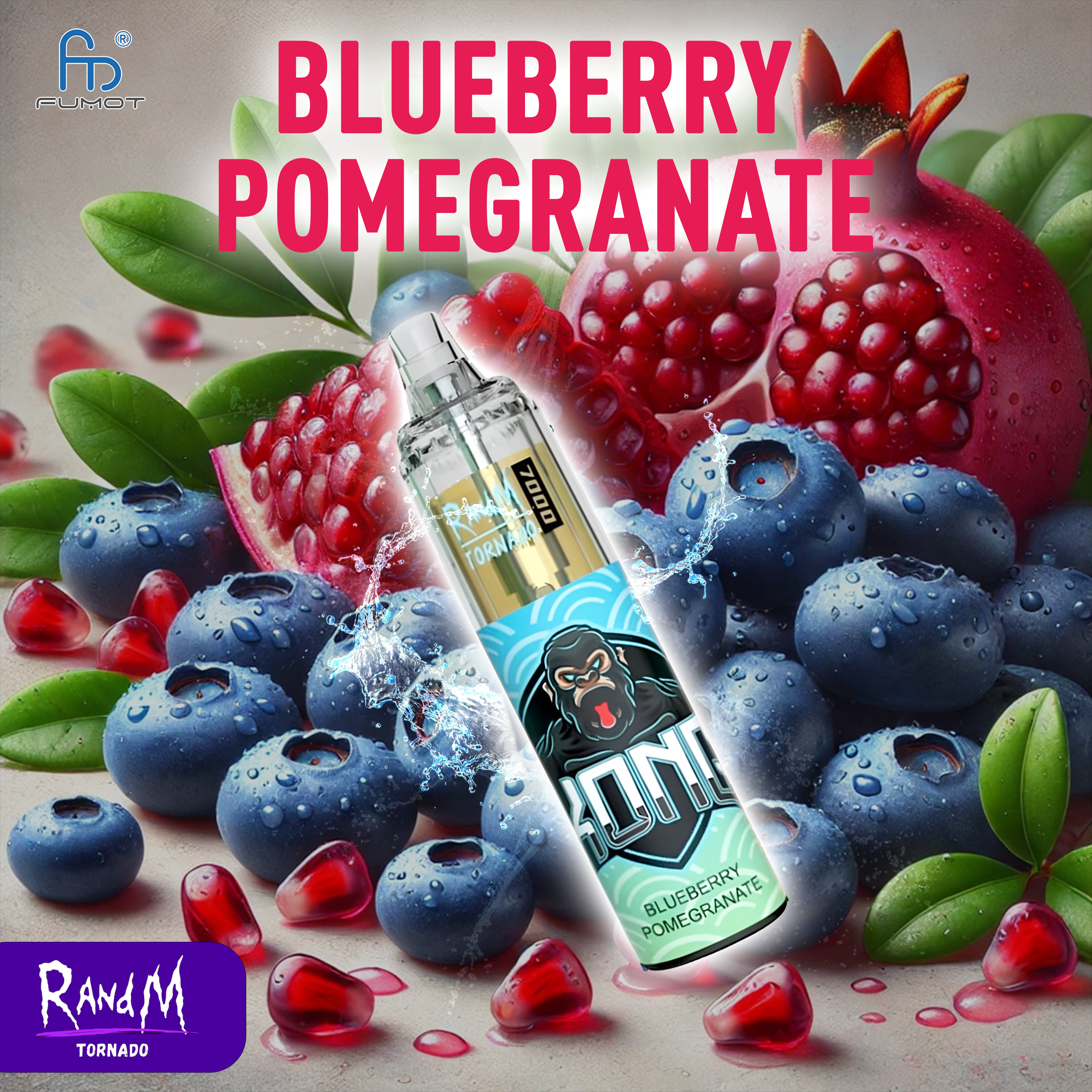 RandM Tornado Vape 7000- Blueberry Pomegranate