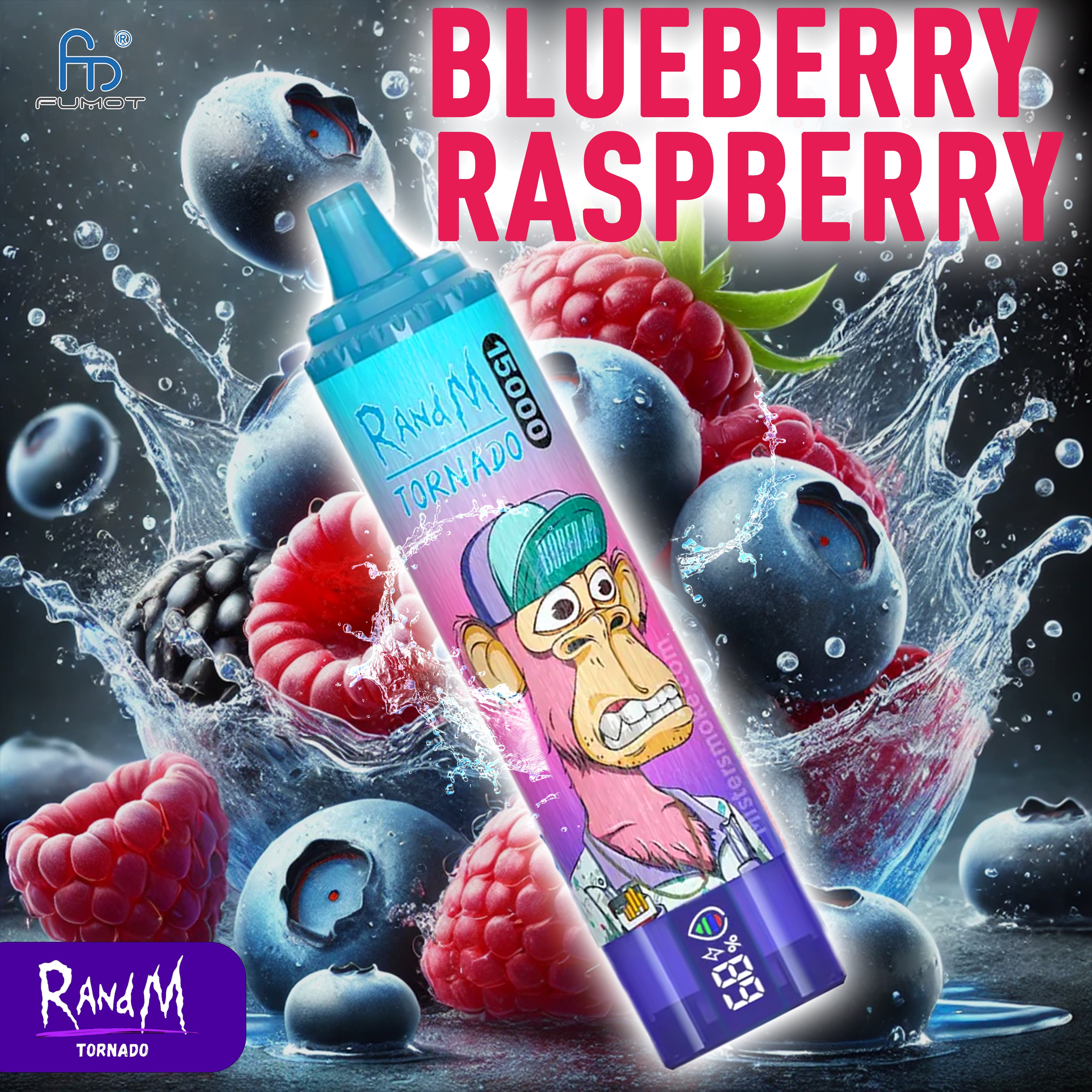 TORNADO RandM Vape 15000 Blueberry Raspberry