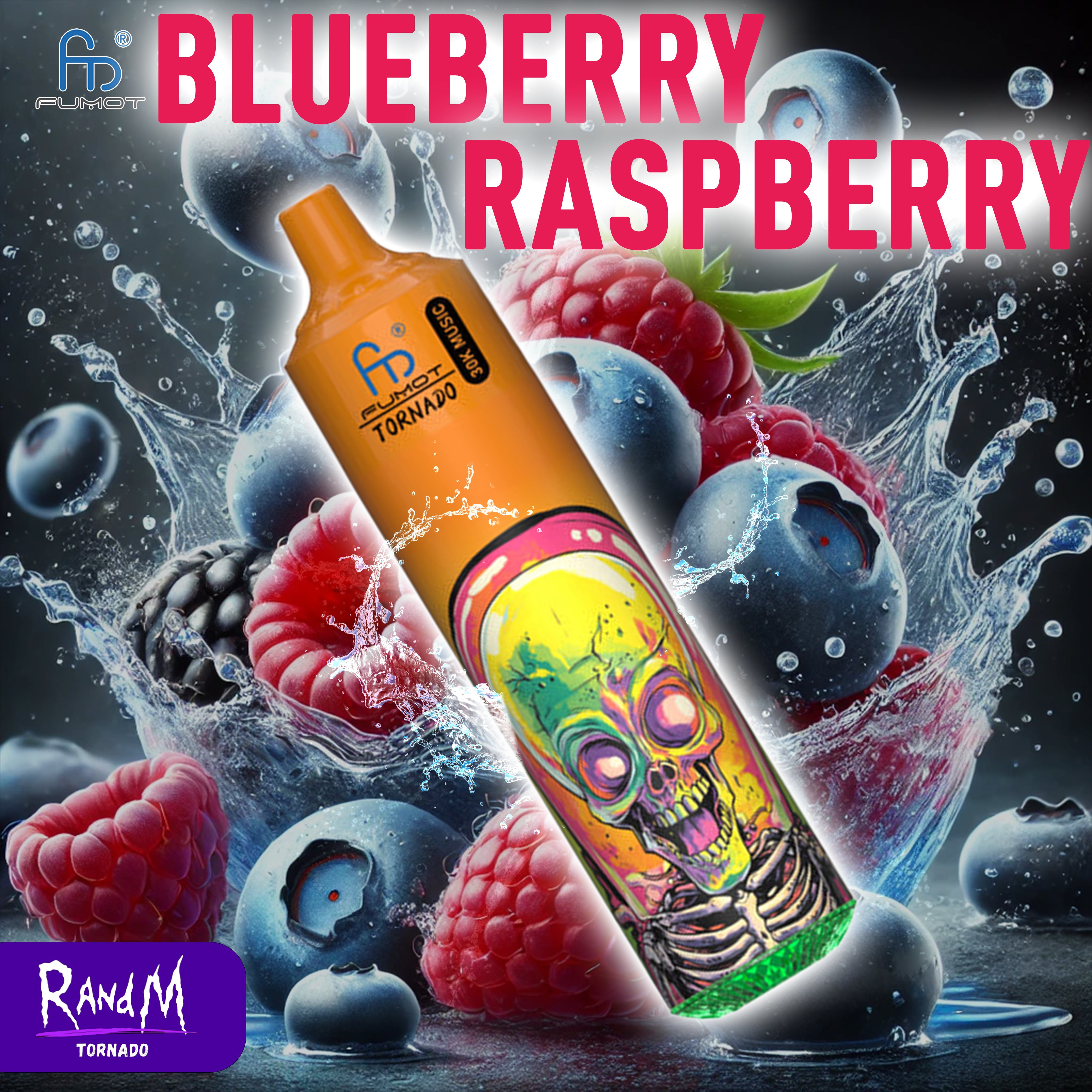 RandM Tornado Vape 30000- Blueberry Raspberry