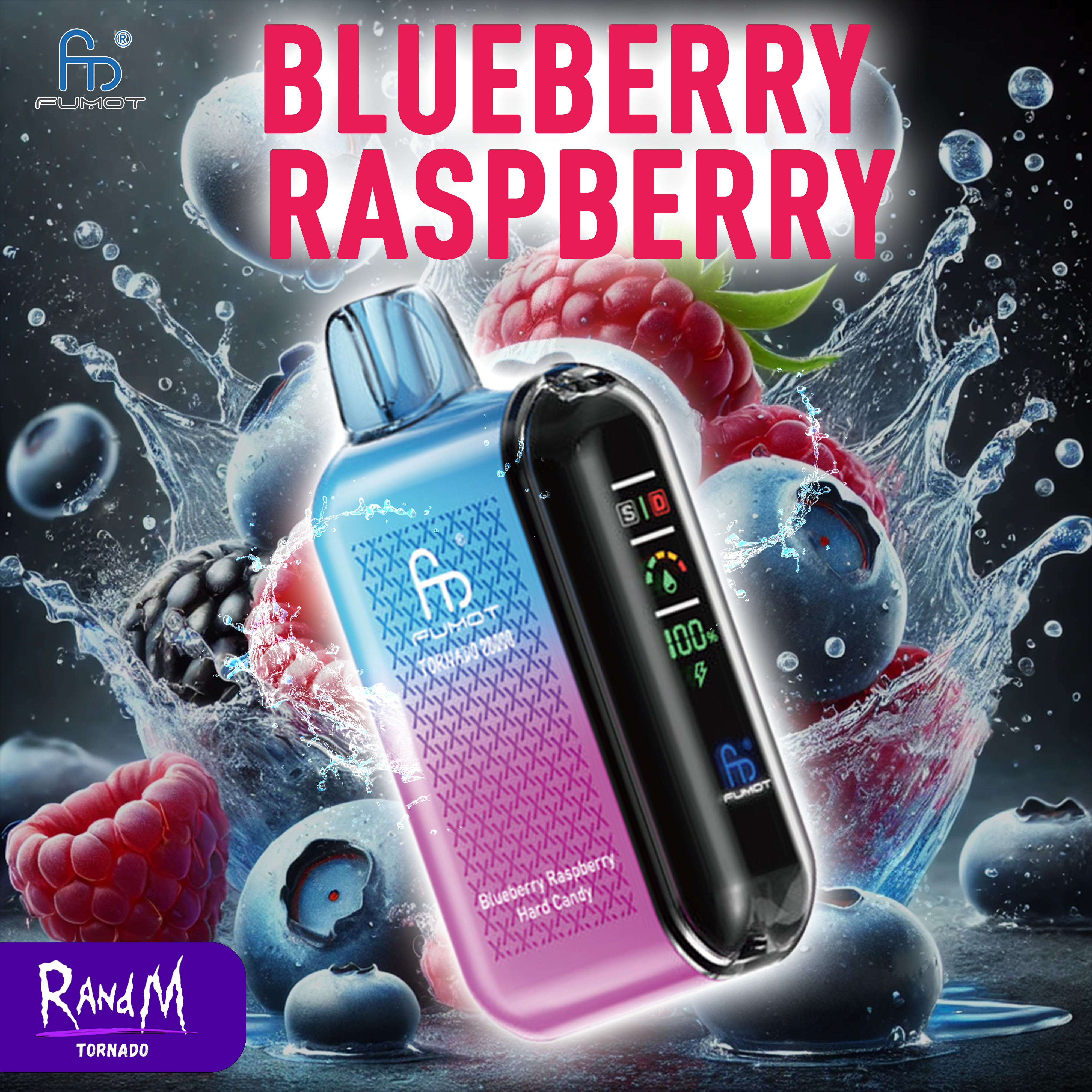 RandM Tornado Vape Blueberry Raspberry 20000