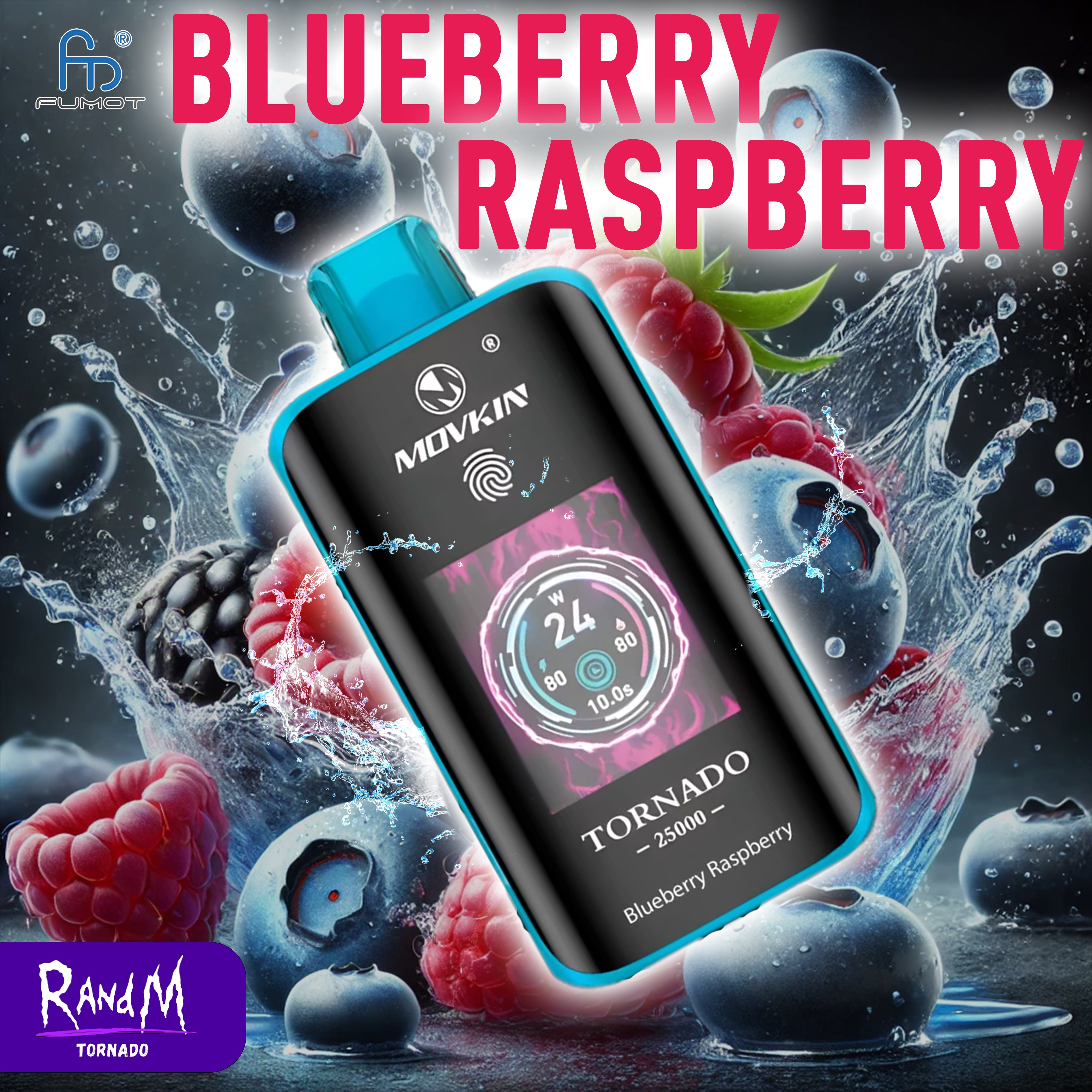 RandM Tornado Vape 25000- Blueberry Raspberry