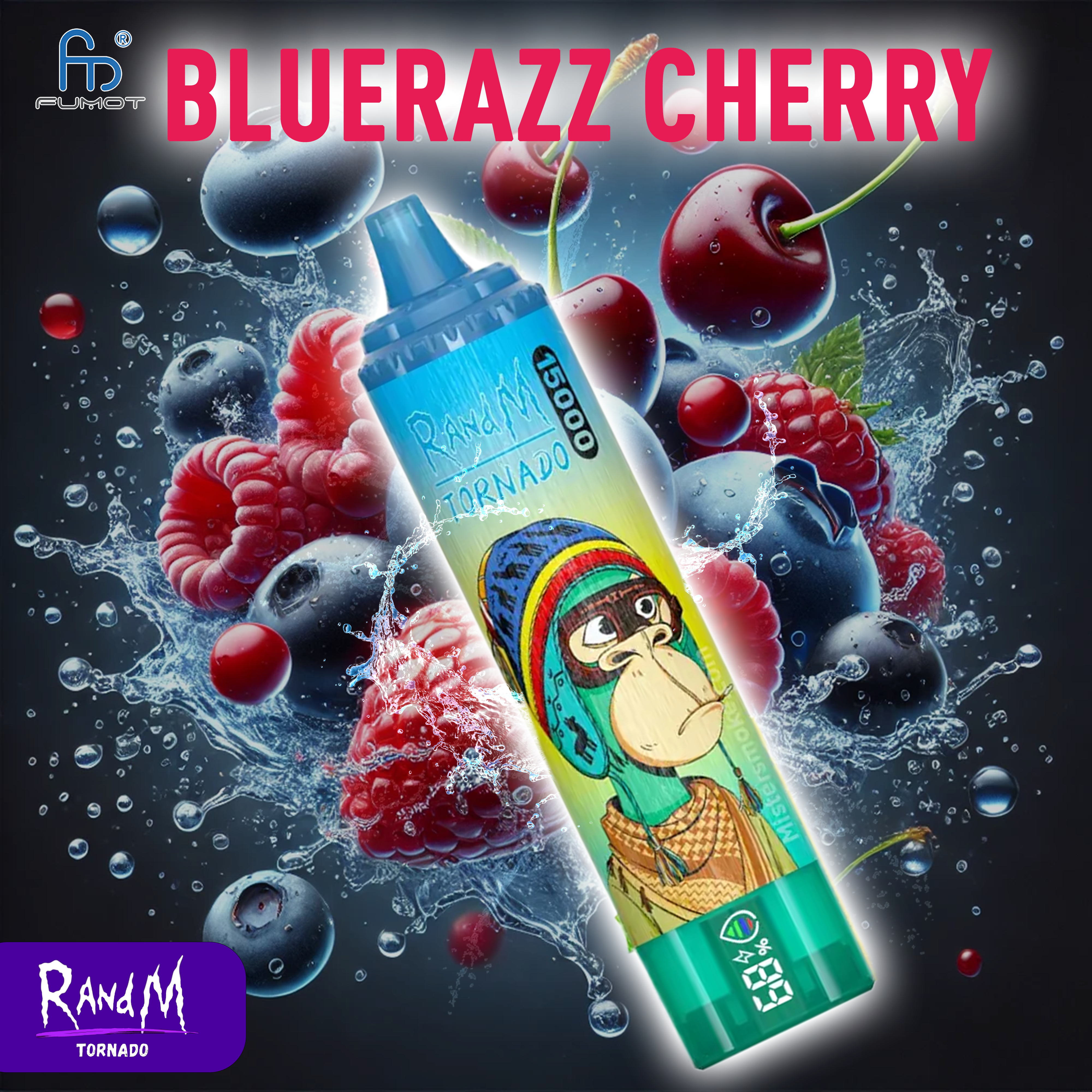 TORNADO RandM Vape 15000 Bluerazz Cherry