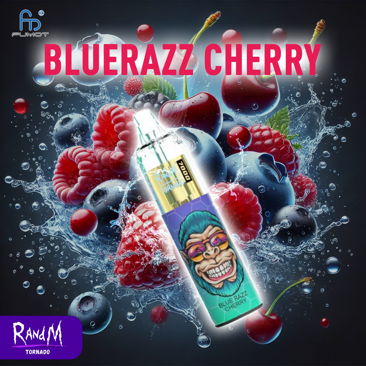 RandM Tornado 7000- Blue Razz Cherry Tornado Vape RandM Tornado 7000- Blue Razz Cherry Tornado Vape