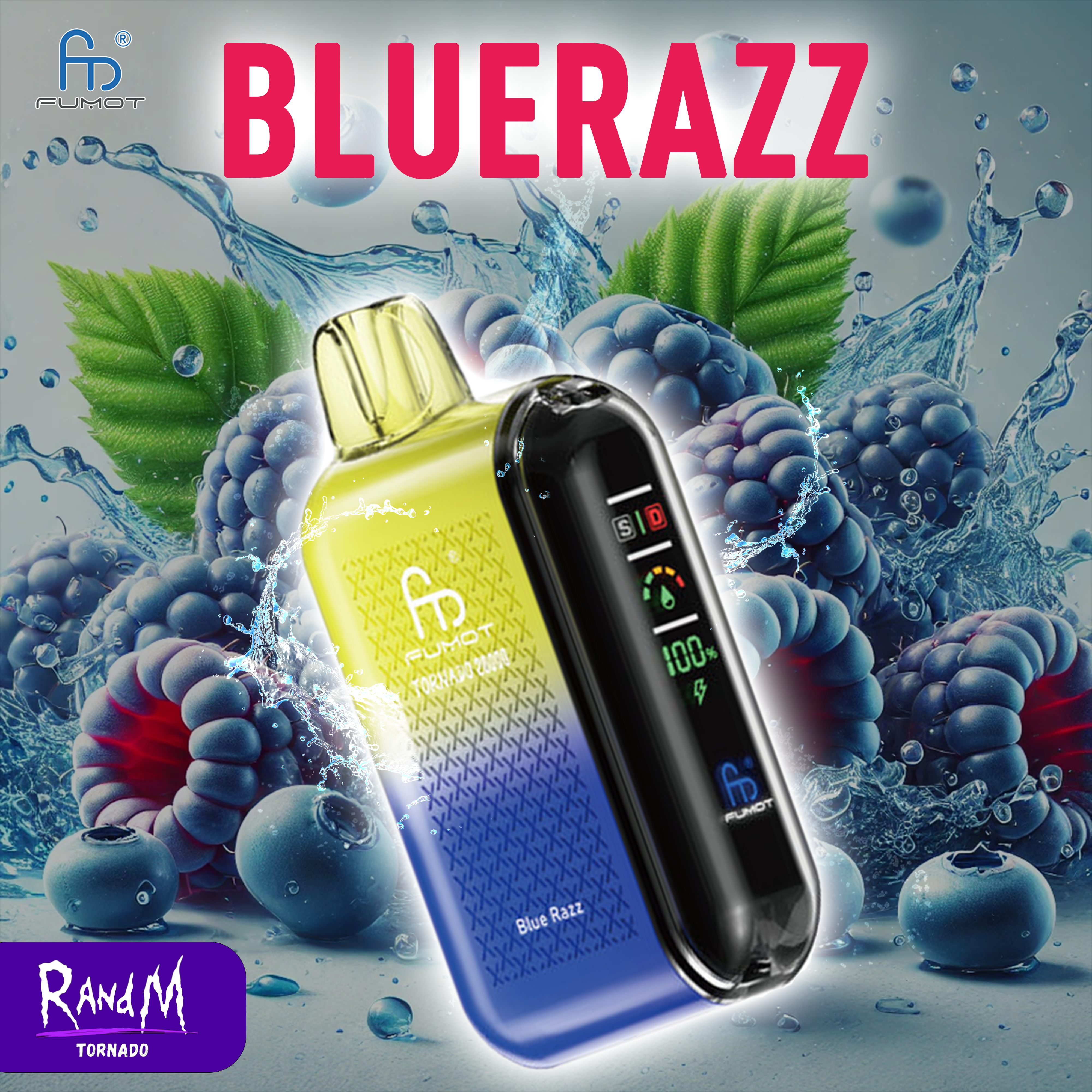 RandM Tornado Vape Bluerazz 20000