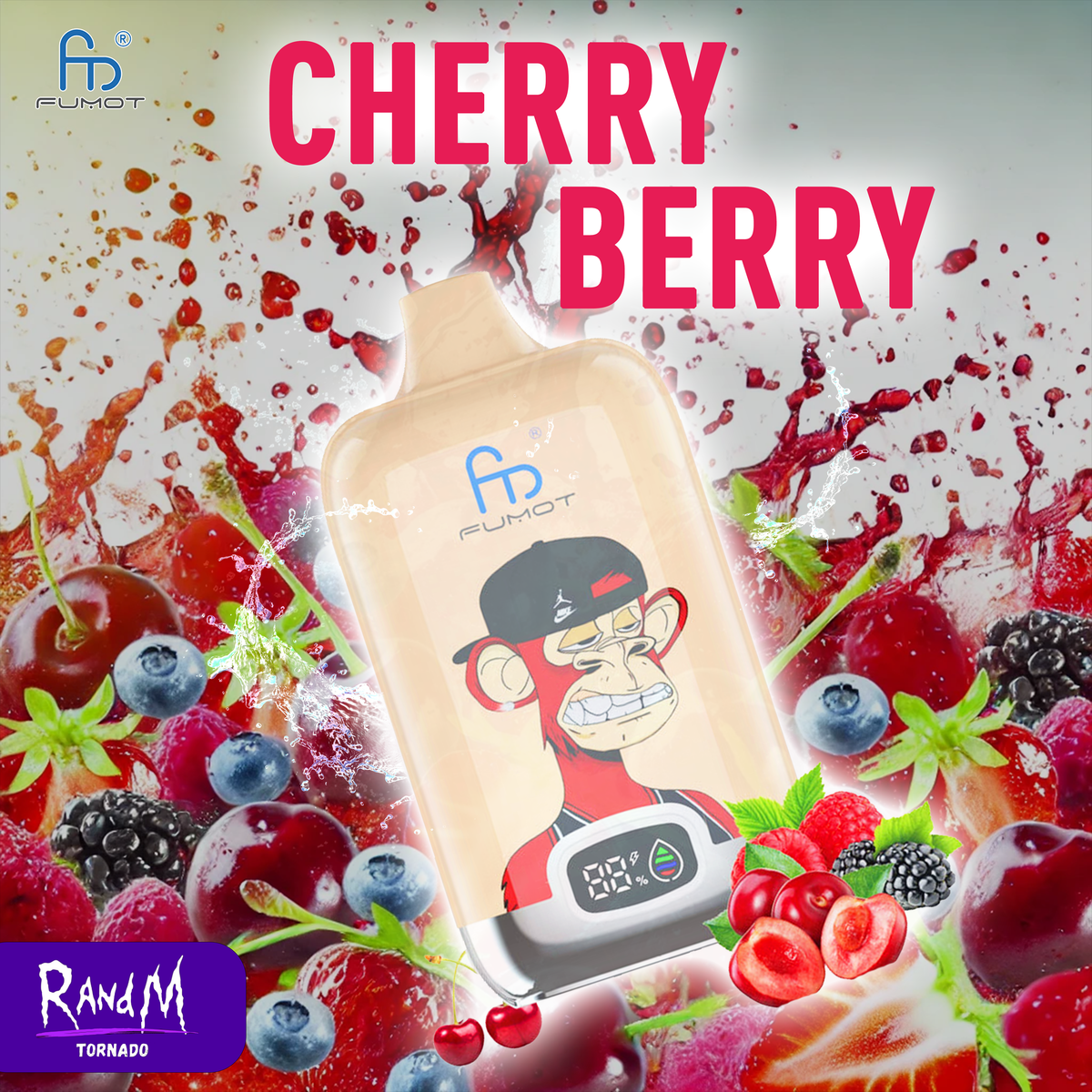 RandM Vape Digital Box 12000- Cherry Berry – Tornado Vape