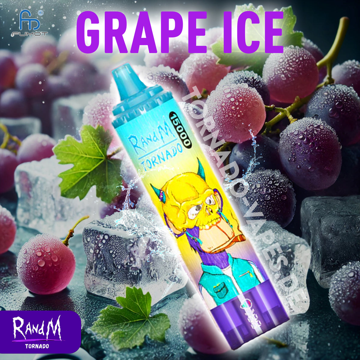 RandM Tornado Vape 15000- Grape Ice🍇🧊