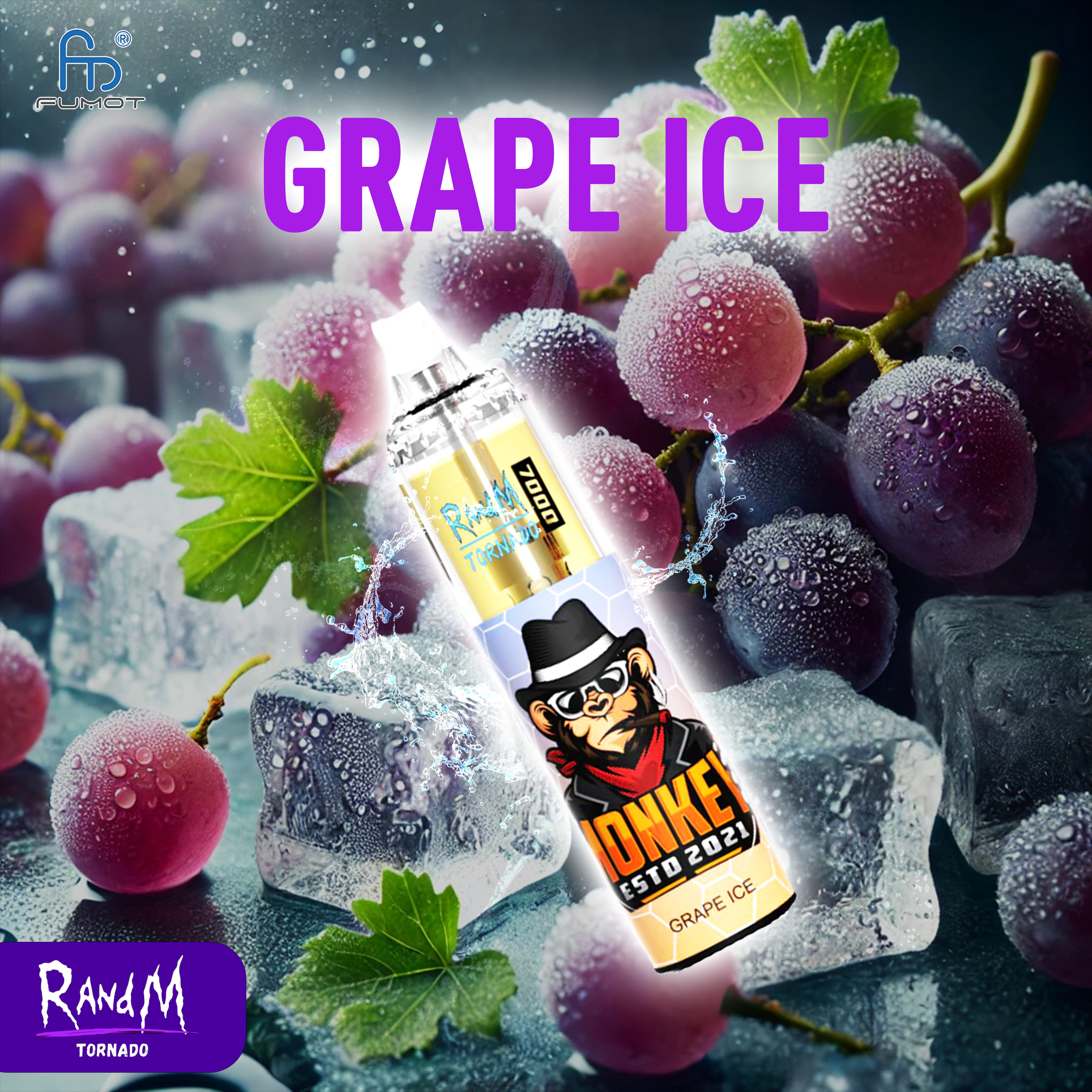 RandM Tornado 7000- Grape Ice Tornado Vape RandM Tornado 7000- Grape Ice Tornado Vape
