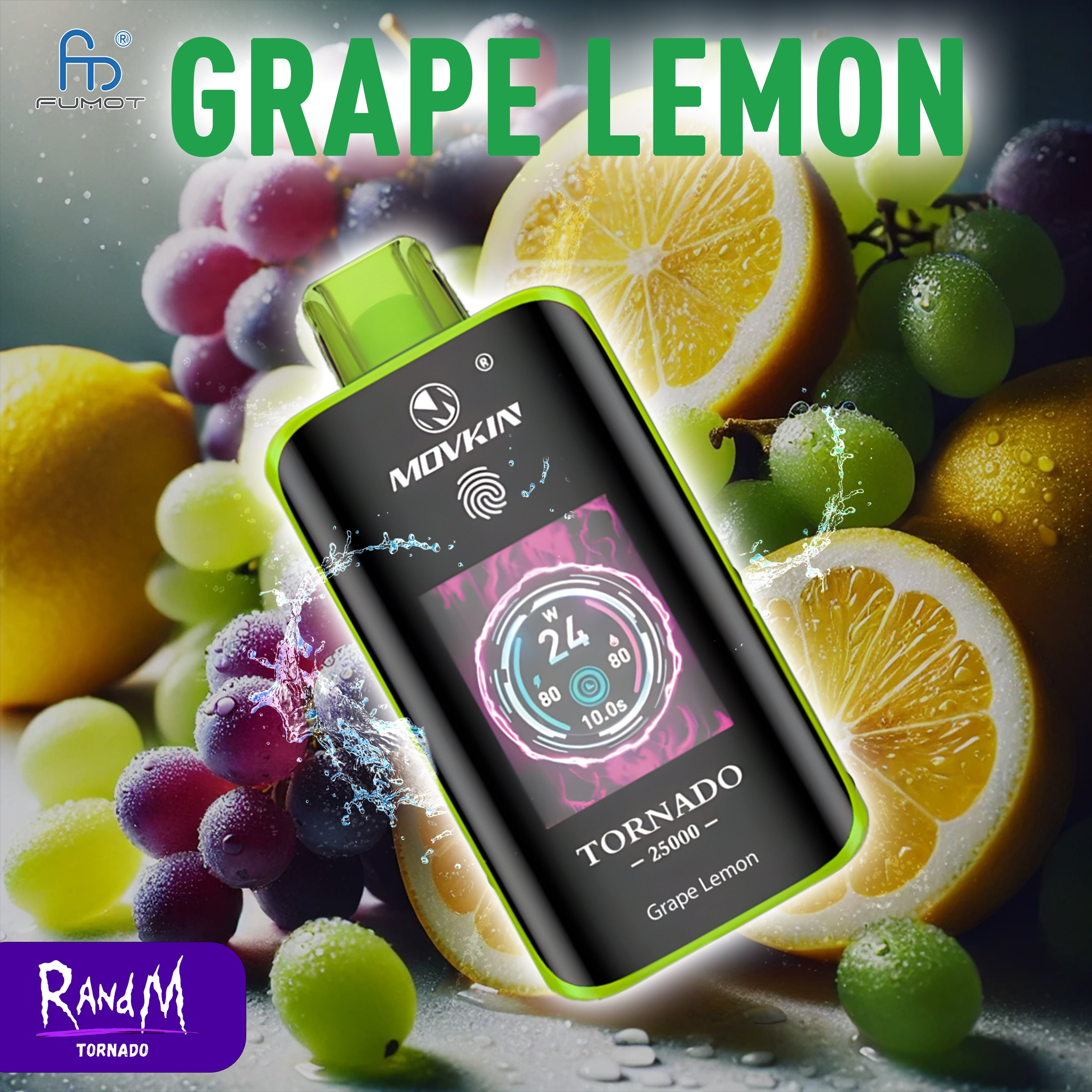 RandM Tornado Vape 25000- Grape Lemon