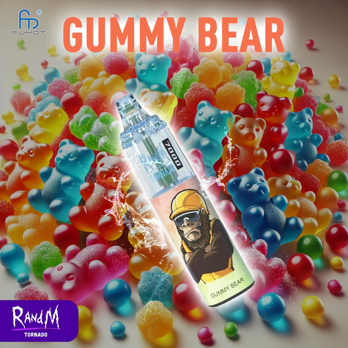RandM Tornado Vape 7000- Gummybear | 1-3 Tage Versand