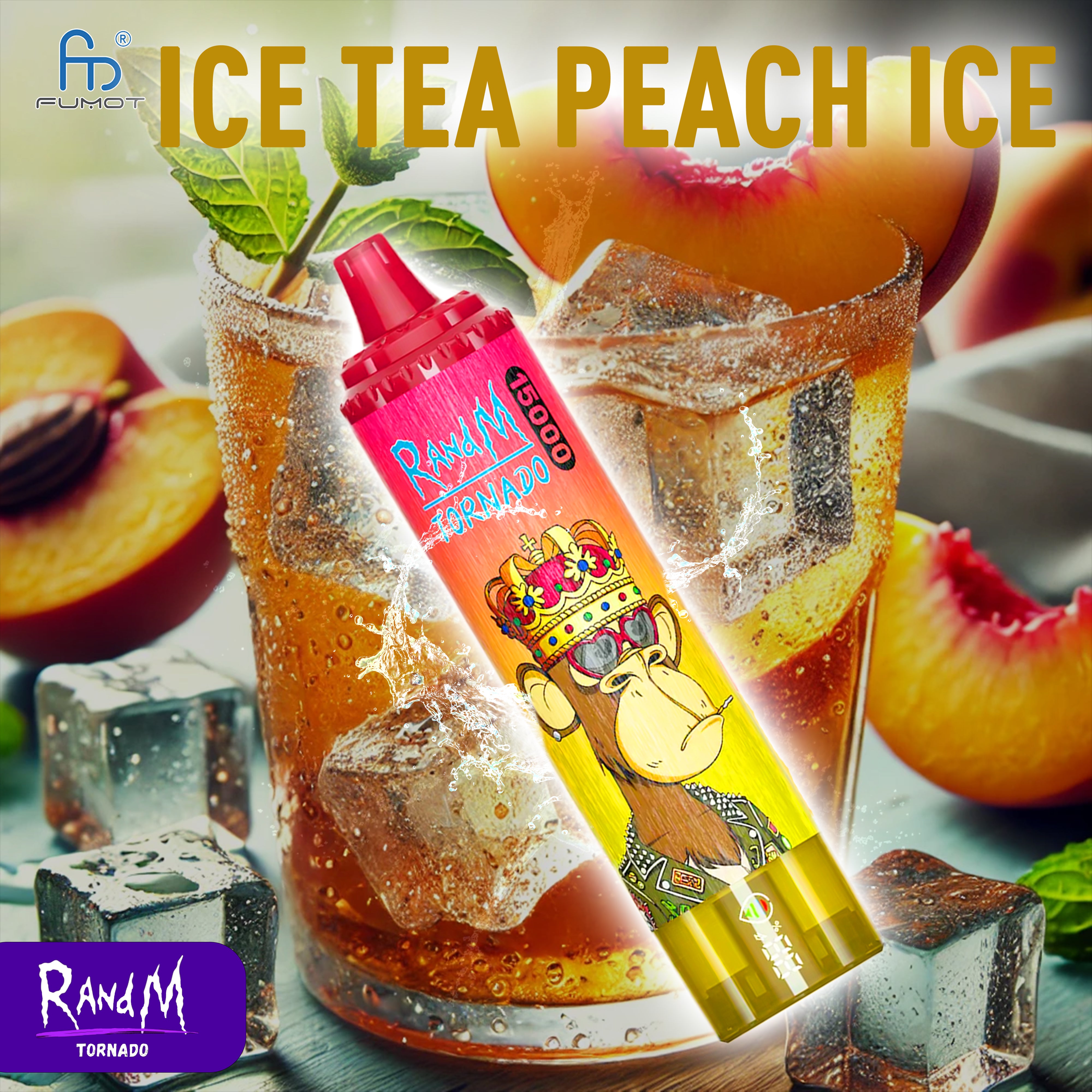 RandM Tornado Vape 15000- Ice Tea Peach Ice