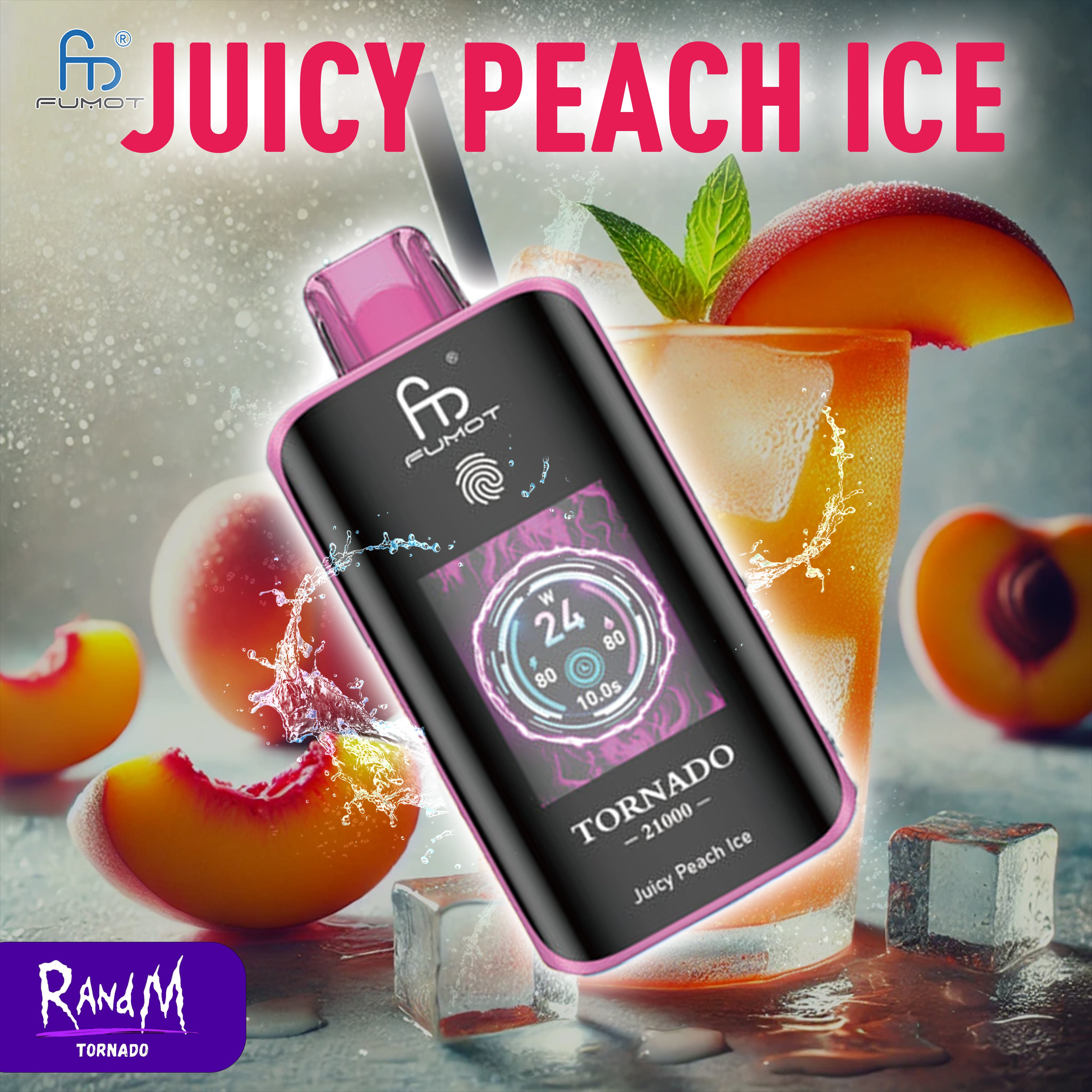 RandM Tornado Vape 25000- Juicy Peach Ice