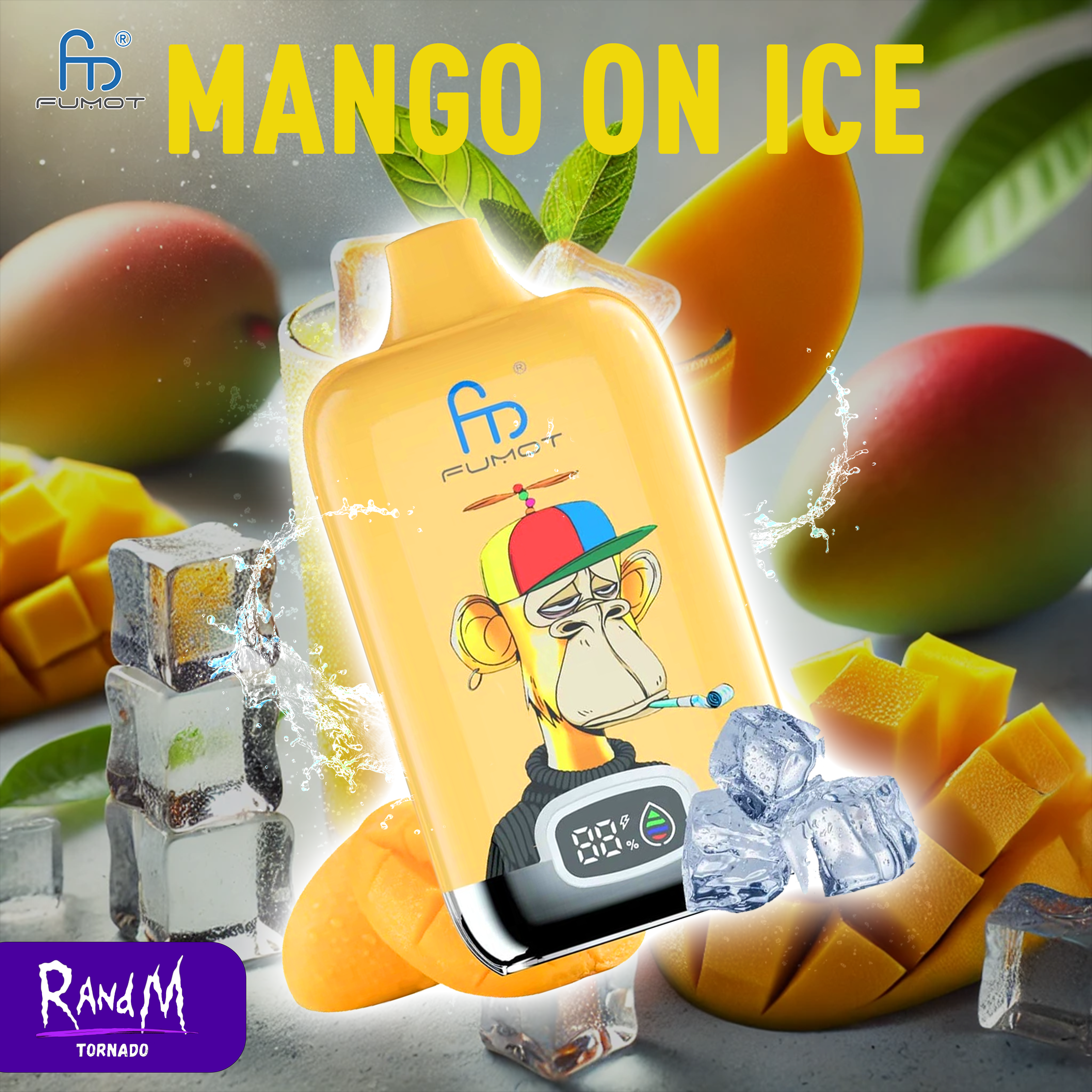 TORNADO RandM Vape 12000 DIGITAL BOX Mango On Ice