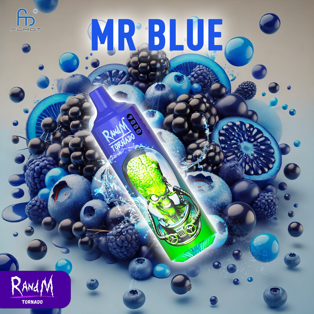 RandM Tornado 9000- Mr Blue Tornado Vape RandM Tornado 9000- Mr Blue Tornado Vape
