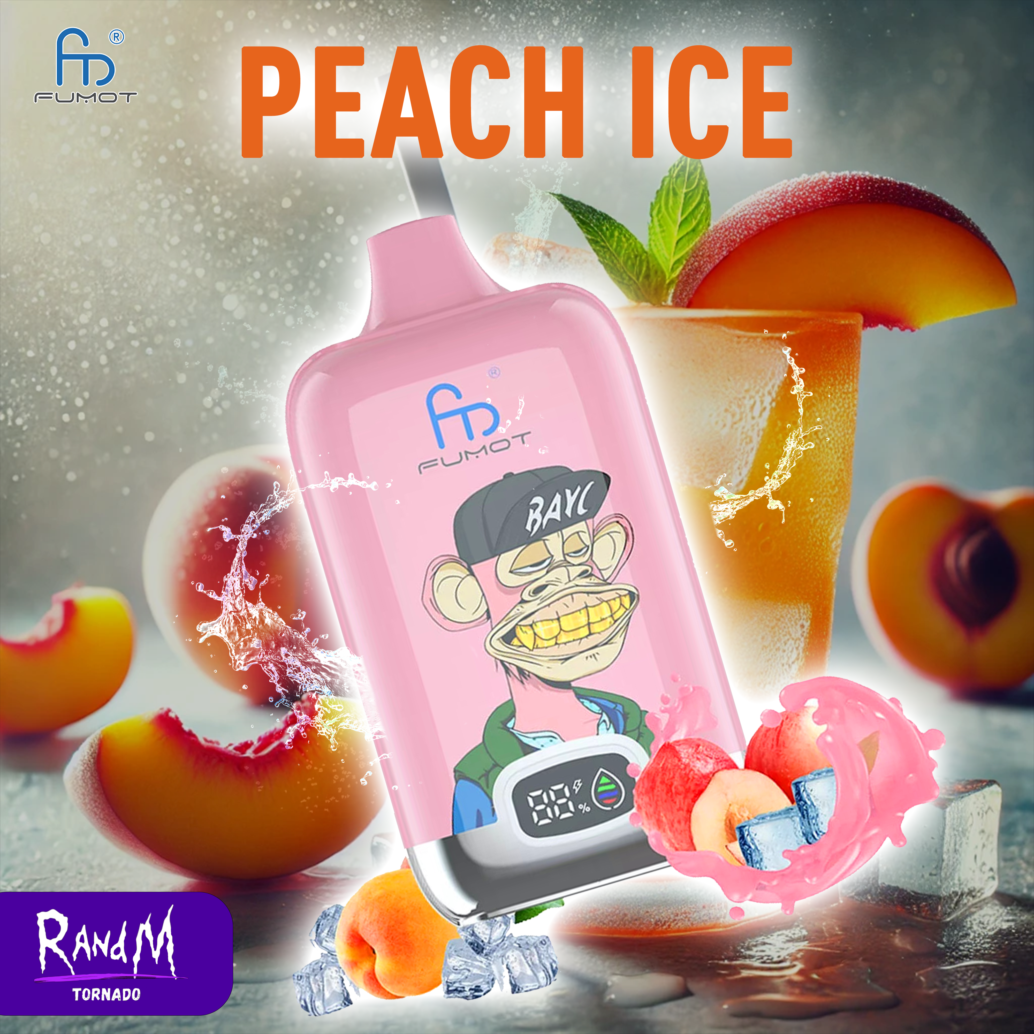 RandM Digital Box 12000- Peach Ice