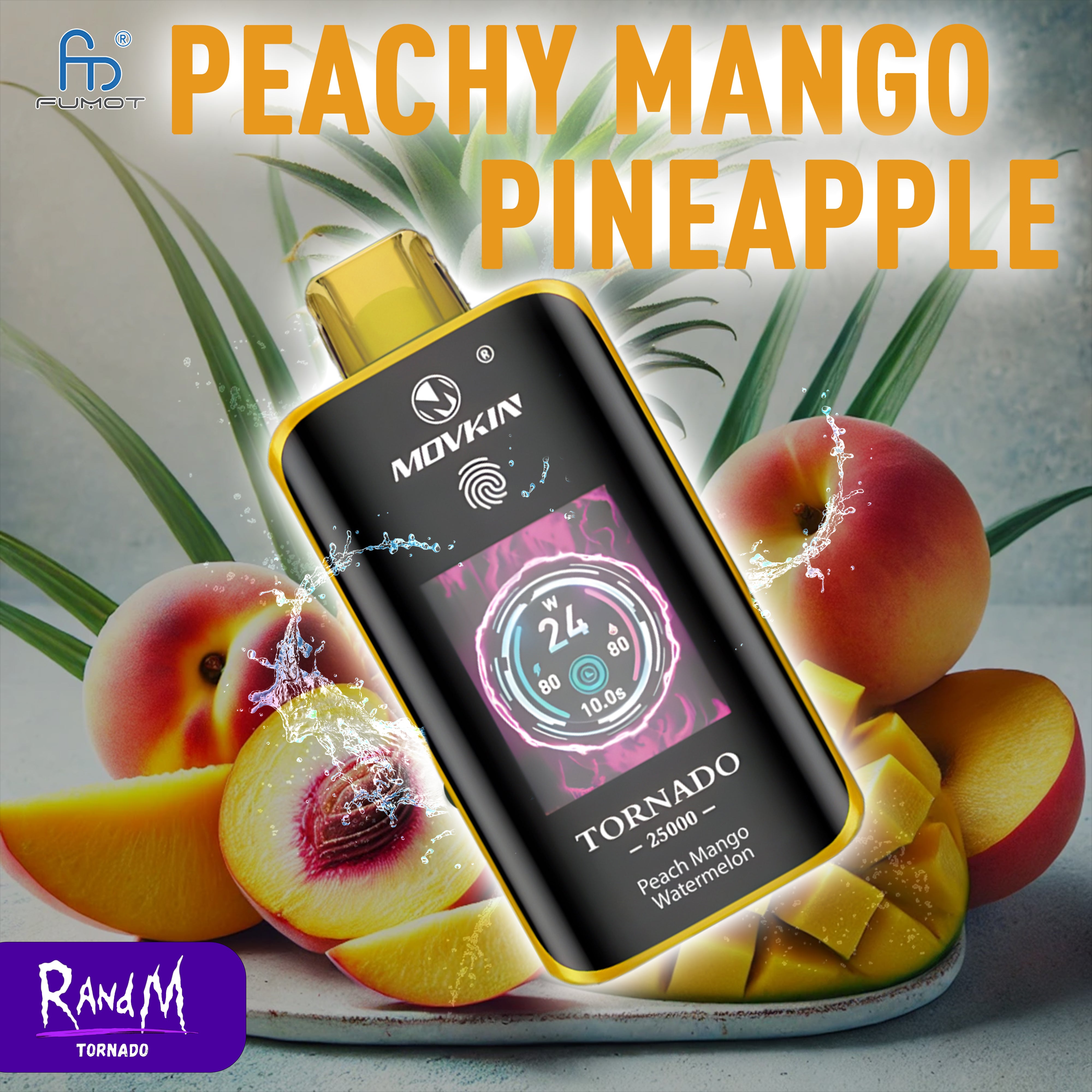 RandM Tornado Vape 25000- Peachy Mango Pineapple