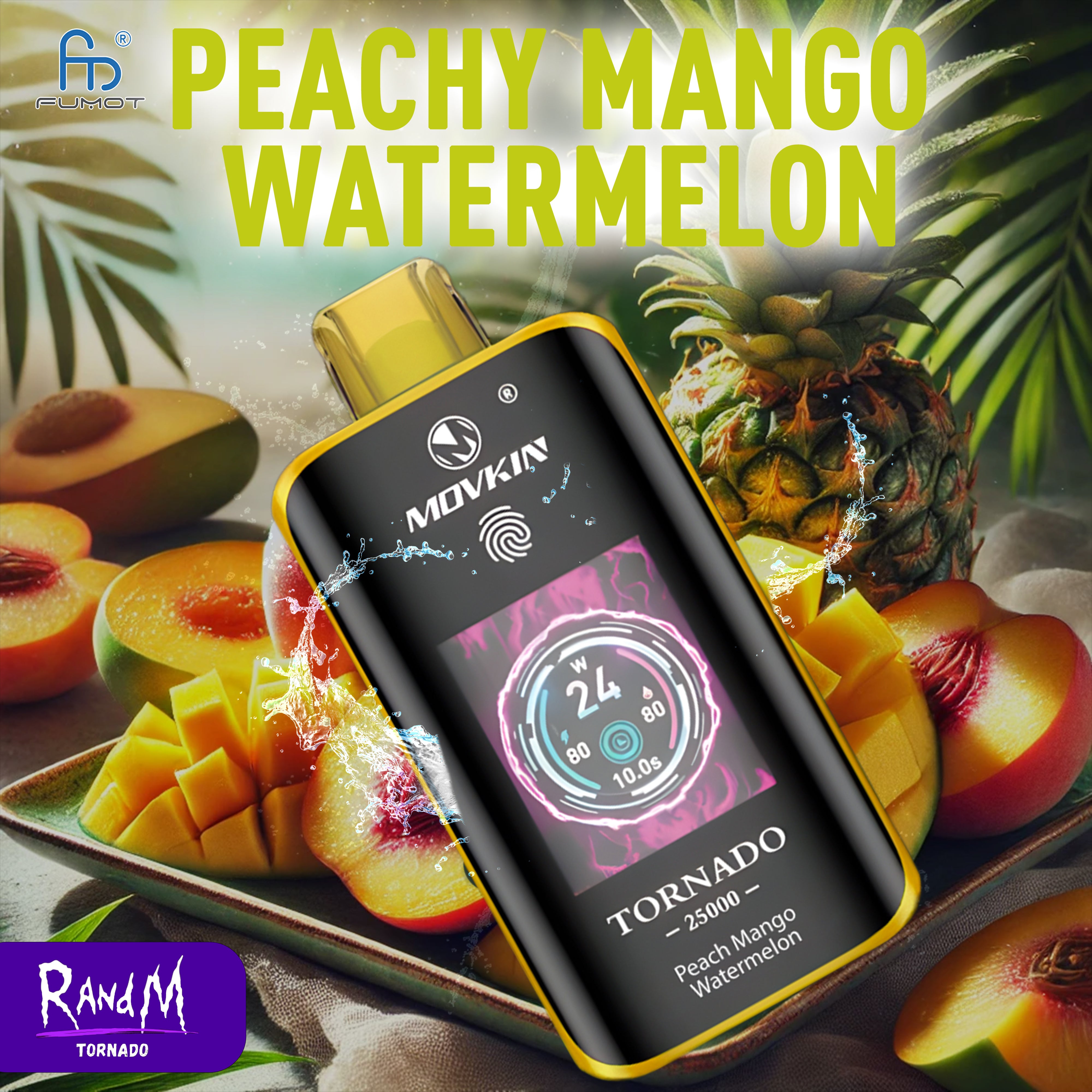 RandM Tornado Vape 25000- Peach Mango Watermelon