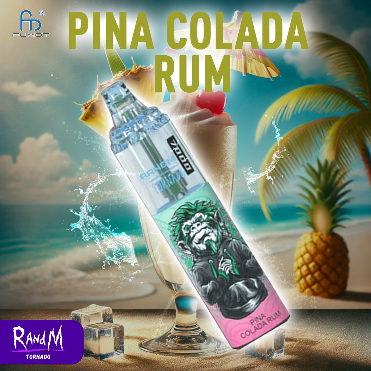 randm tornado pina colada rum RandM Tornado 7000- Pina Colada Rum – Tornado Vape