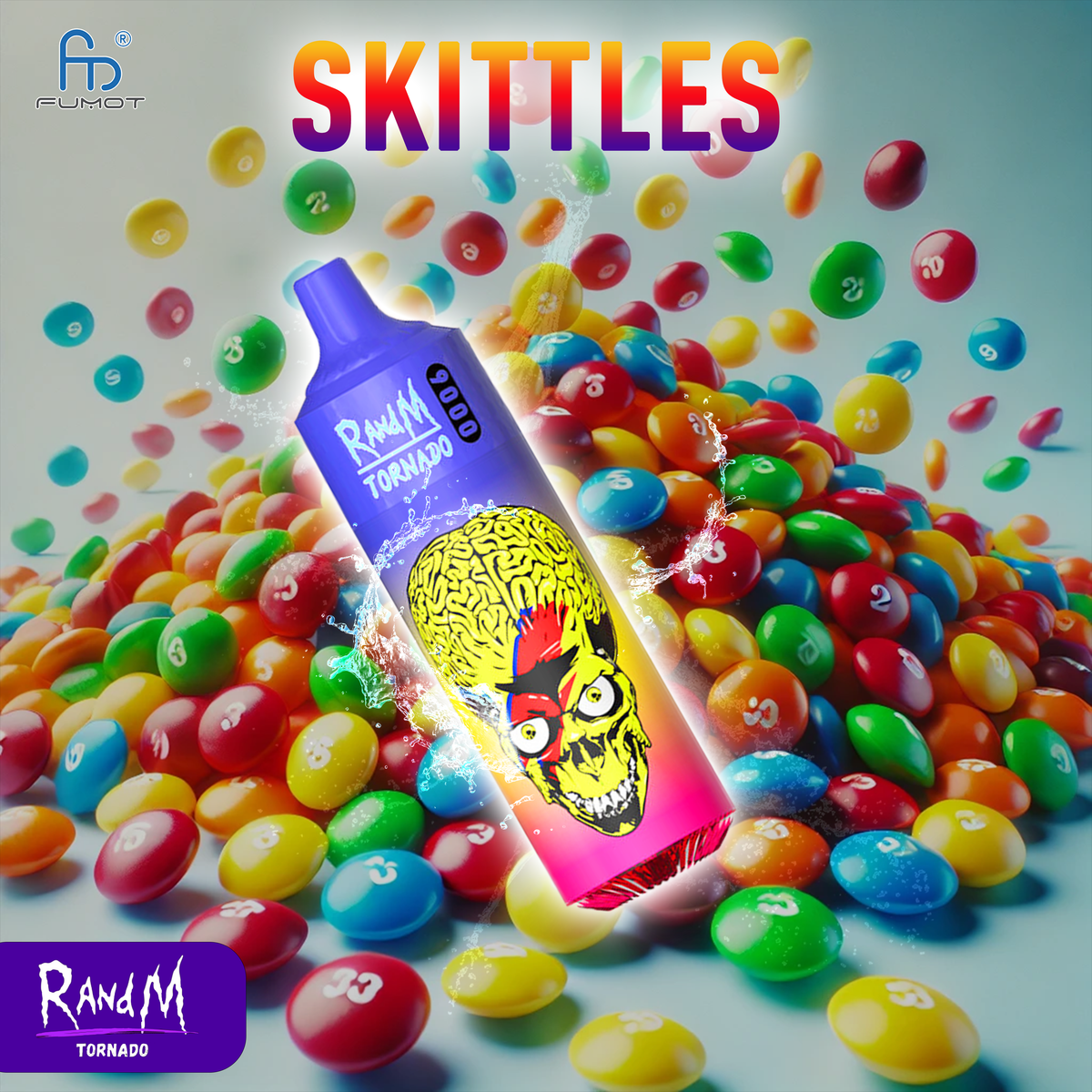 randm tornado 9000 skittles RandM Tornado 9000- Skittles – Tornado Vape
