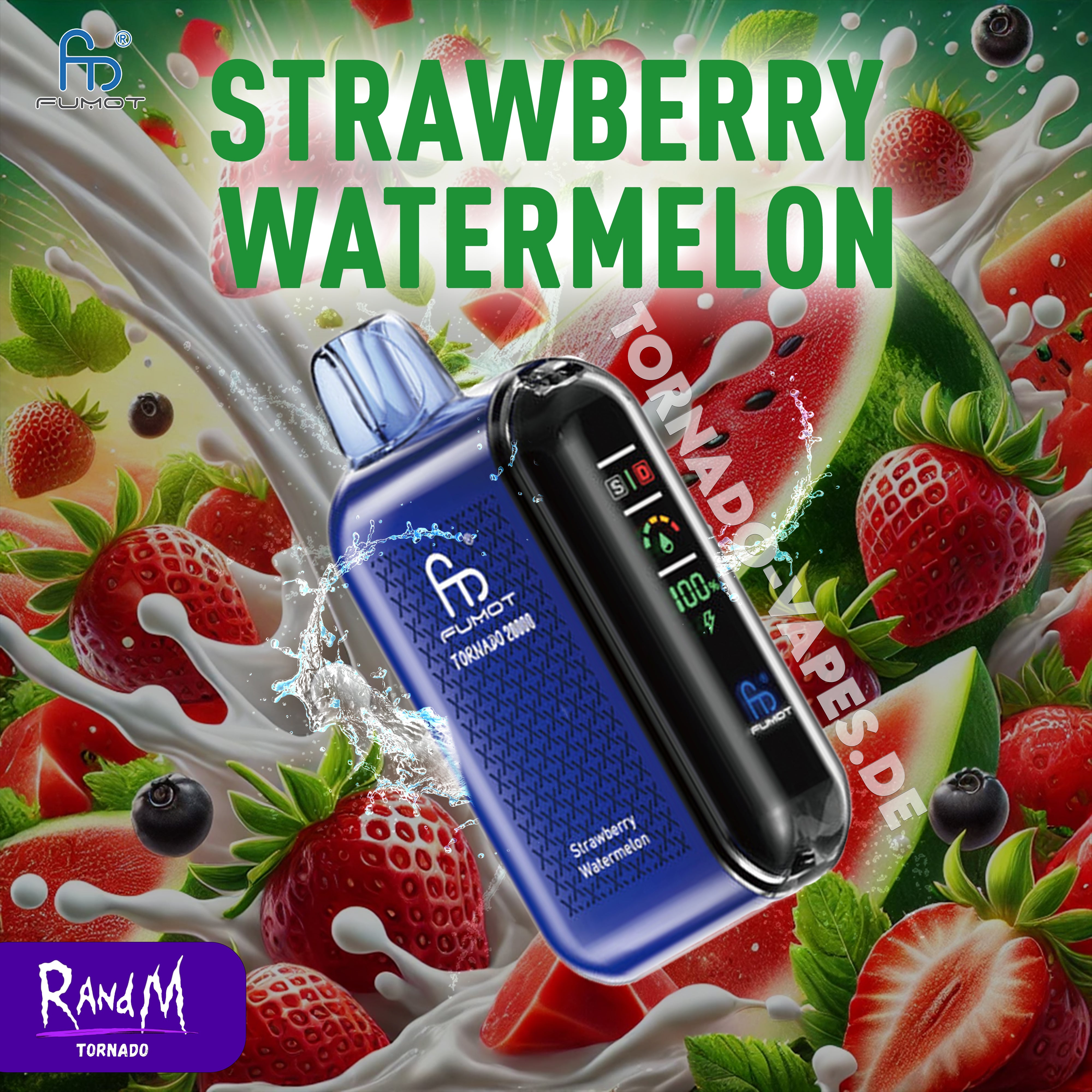 RandM Tornado Vape 20000-Strawberry Watermelon