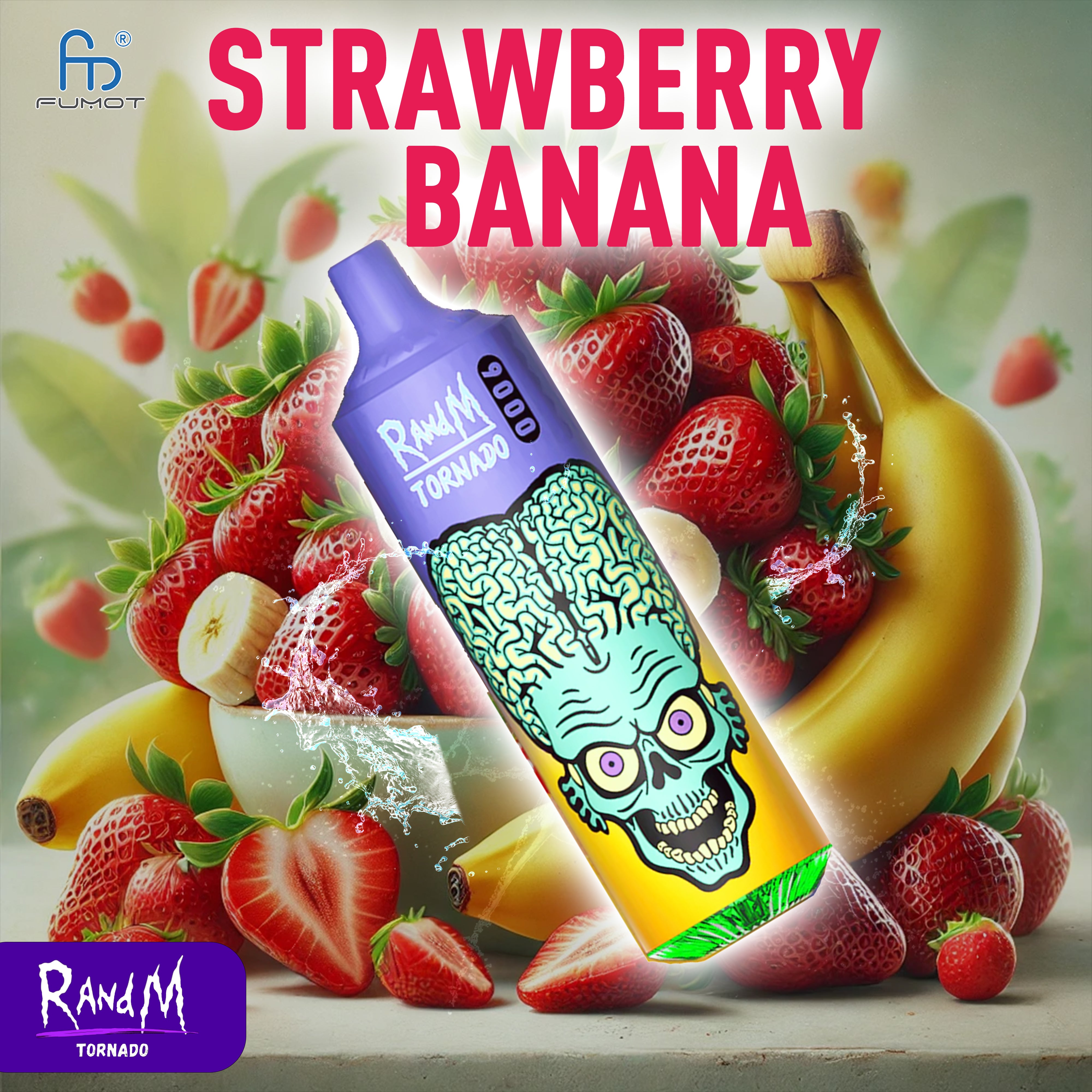 RandM Tornado Vape 9000- Strawberry Banana