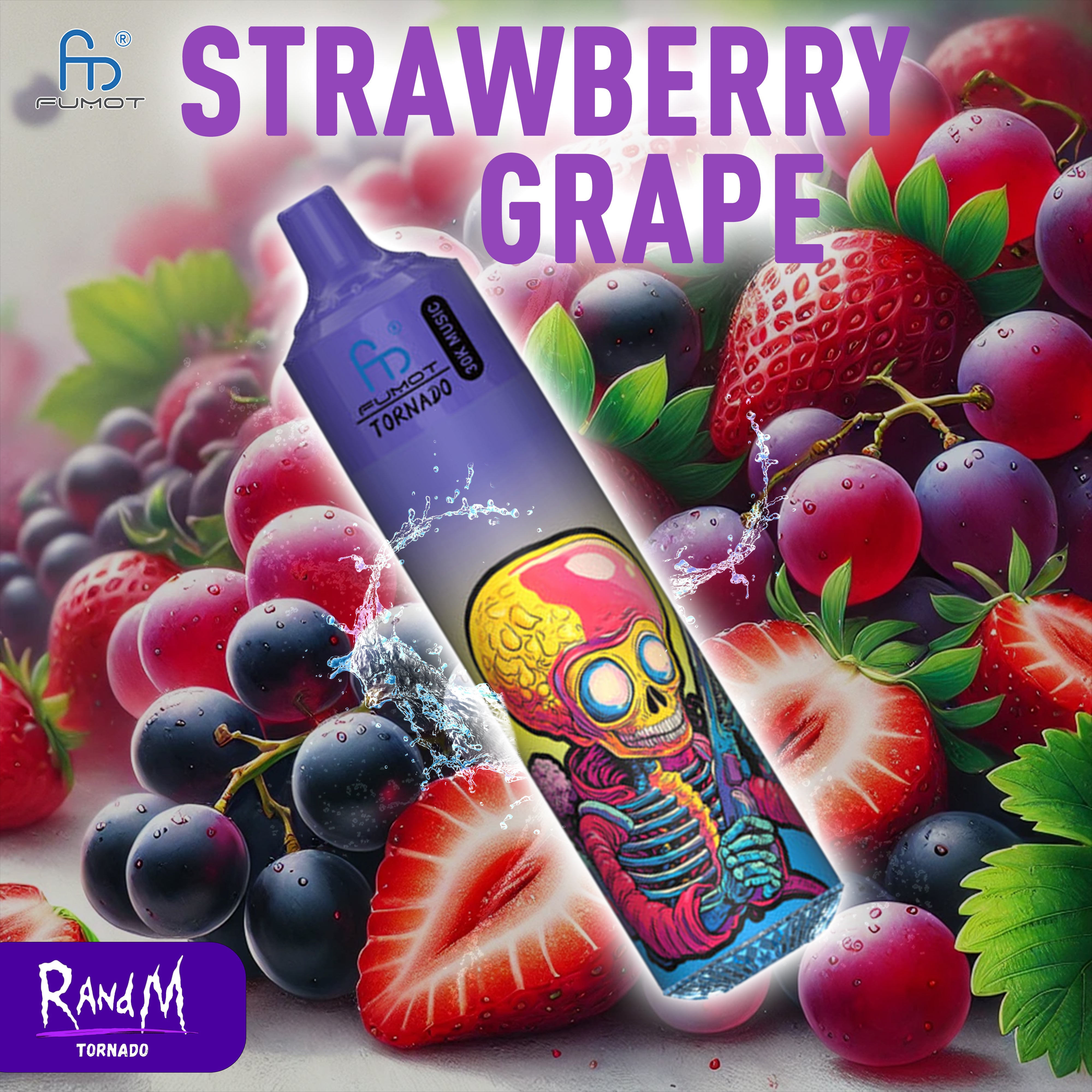 RandM Tornado Vape 30000- Strawberry Grape