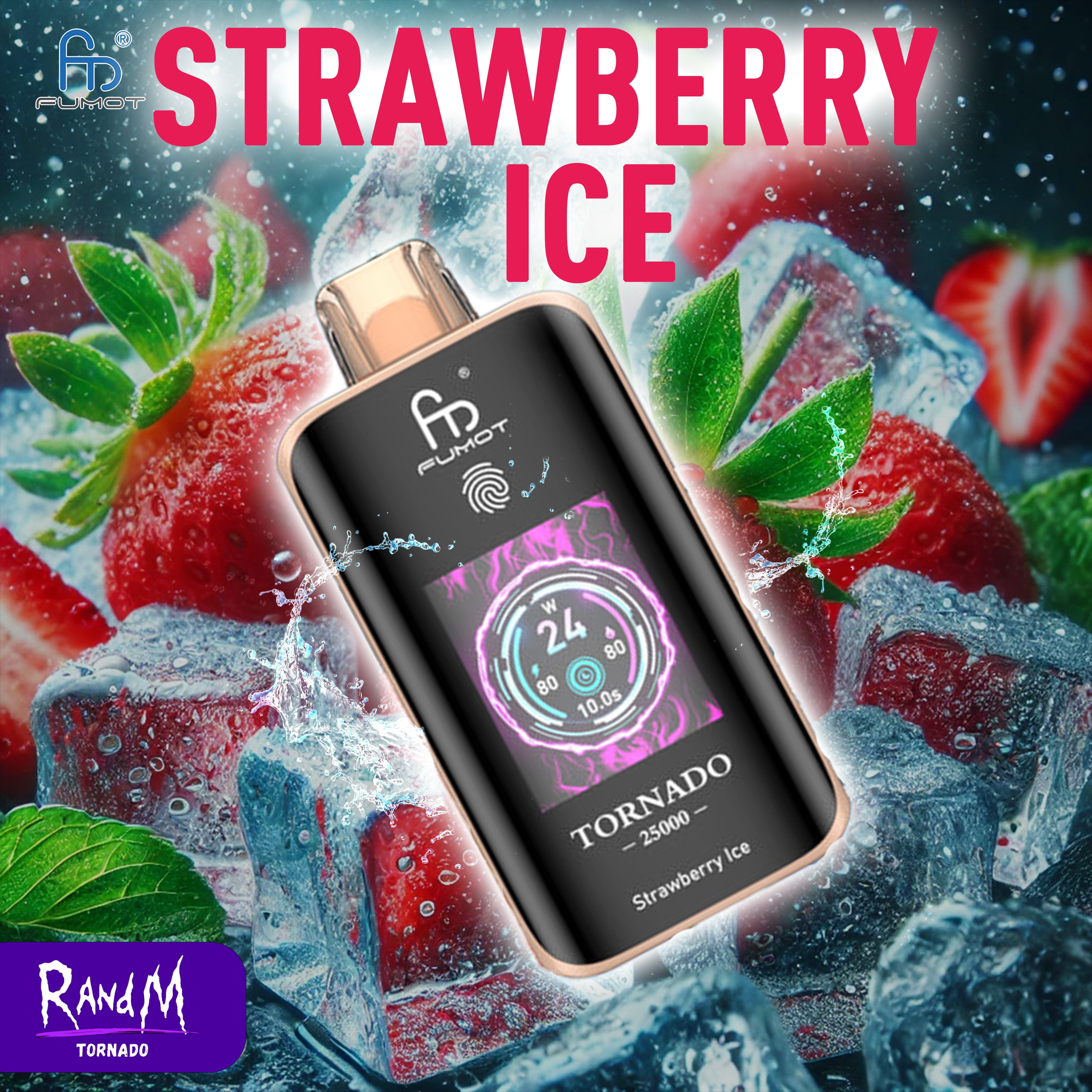 RandM Tornado Vape 25000- Strawberry Ice