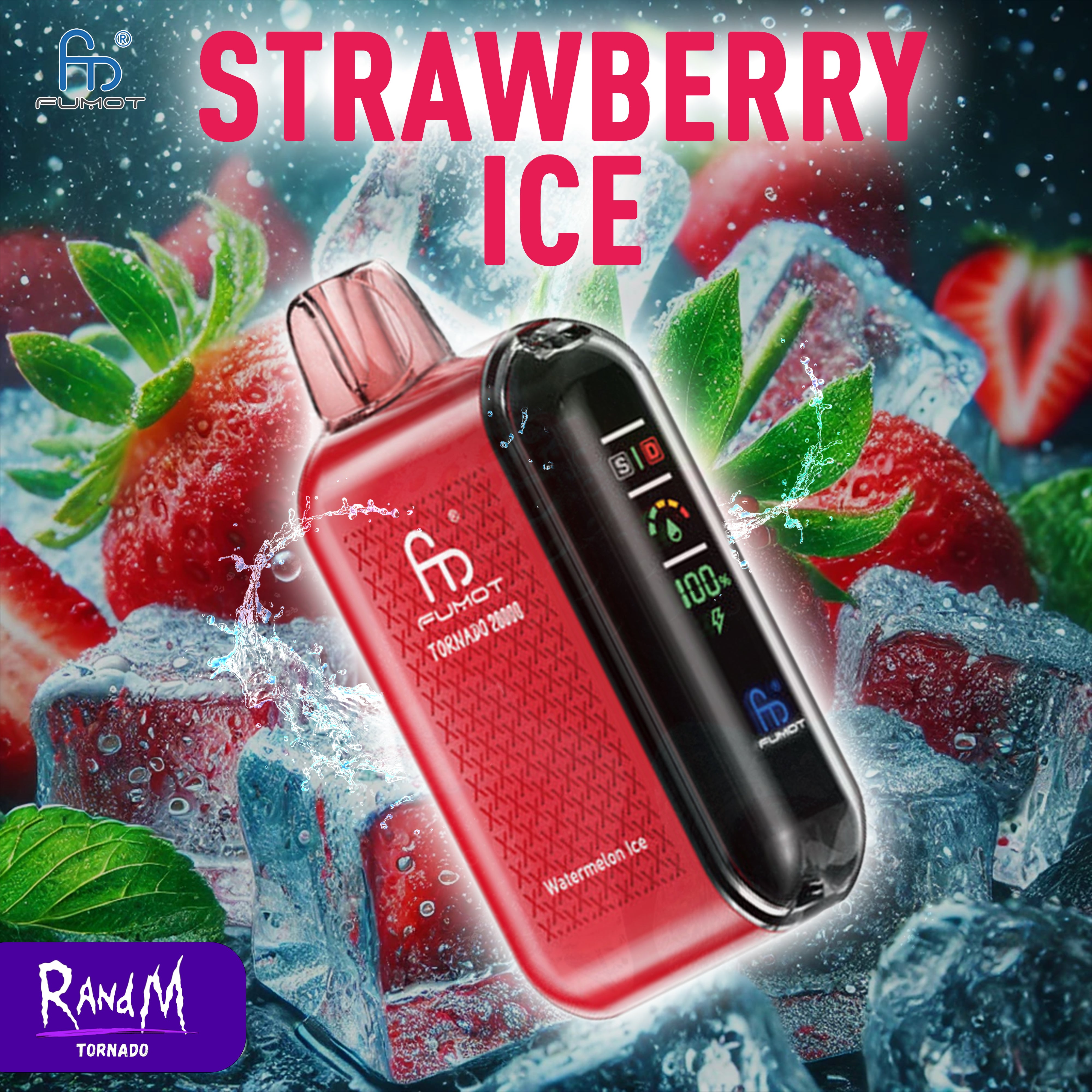 RandM Tornado Vape 20000- Strawberry Ice