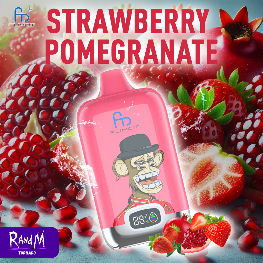RandM Vape Digital Box 12000- Strawberry Pompegranate – Tornado Vape