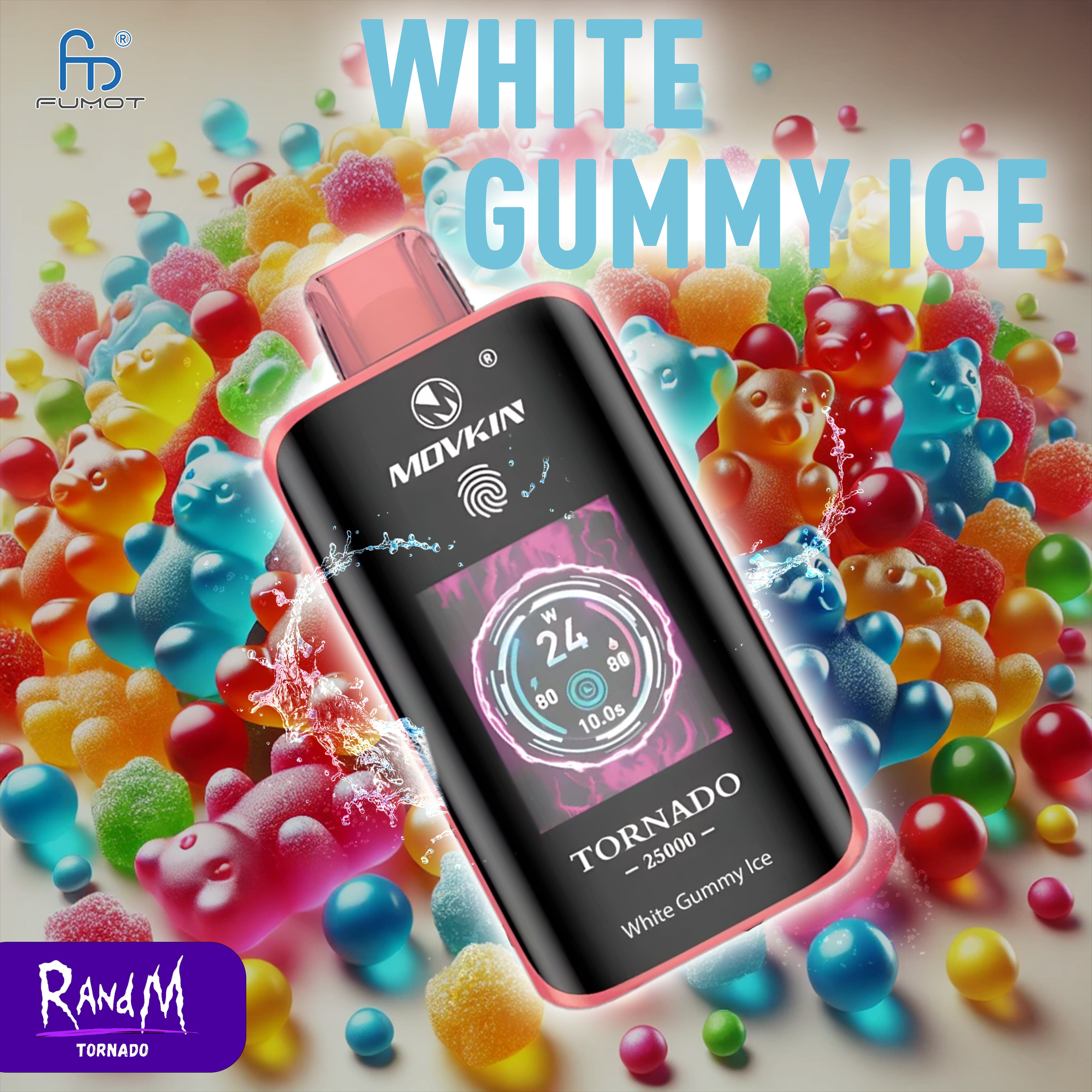 RandM Tornado Vape 25000- White Gummy Ice